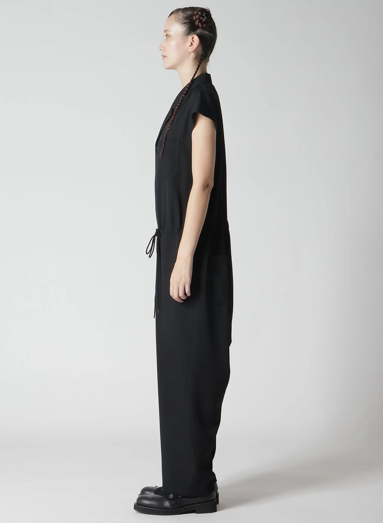 WOOL GABARDINE OPEN COLLOR OVERALLS sold by Yohji Yamamoto product image thumbnail 5