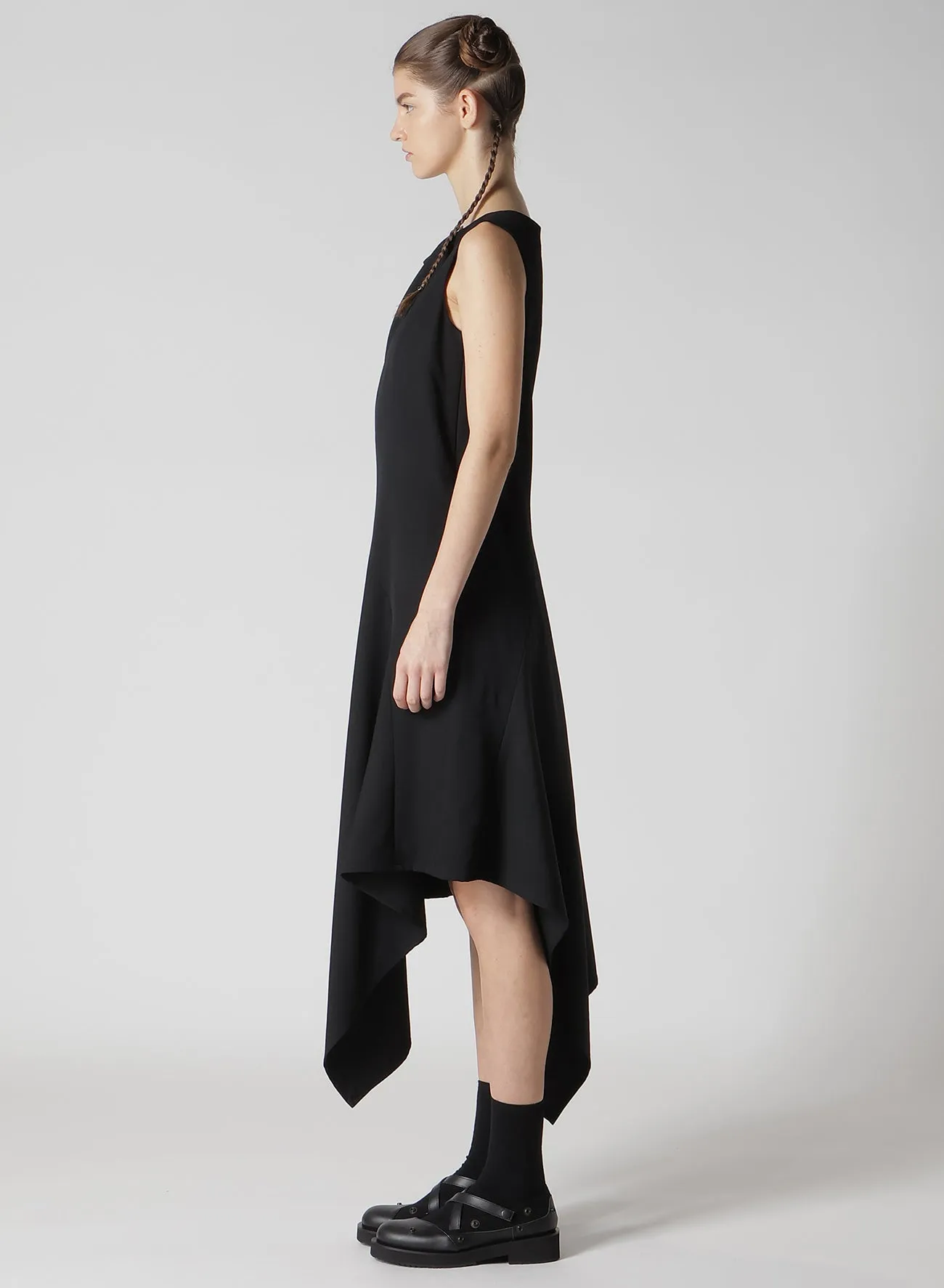 WOOL GABARDINE WAIST LAVE-UP DRESS sold by Yohji Yamamoto product image thumbnail 5