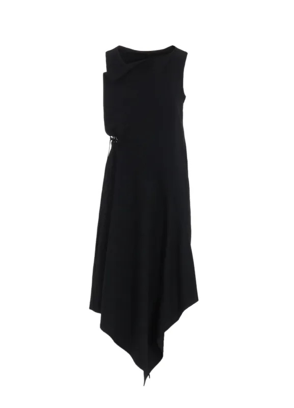 WOOL GABARDINE WAIST LAVE-UP DRESS sold by Yohji Yamamoto