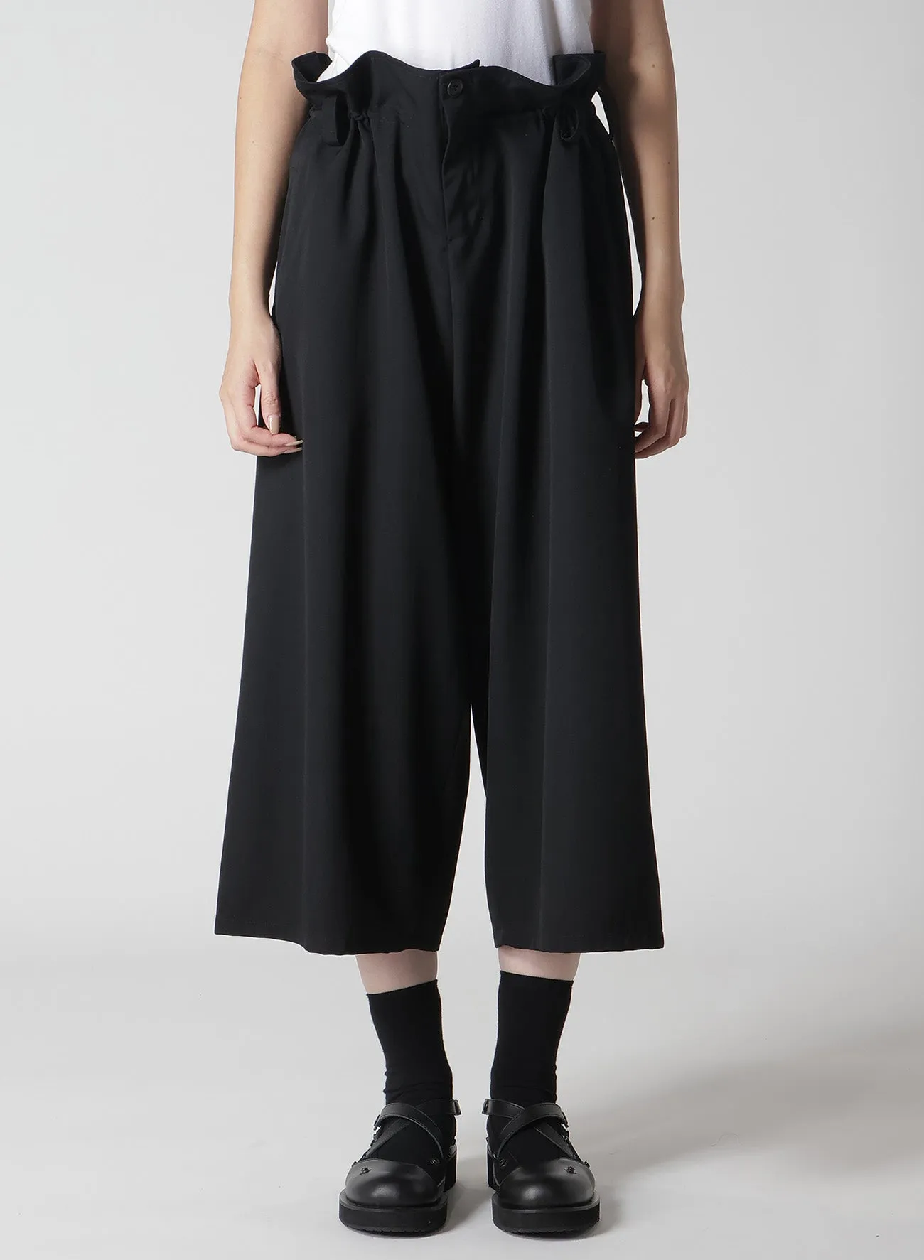 WOOL GABARDINE WAIST STRING TUCK PANTS sold by Yohji Yamamoto product image thumbnail 5