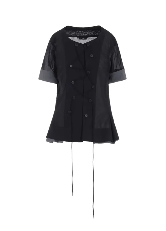 STATUE COLLAGE SLIT BLOUSE sold by Yohji Yamamoto