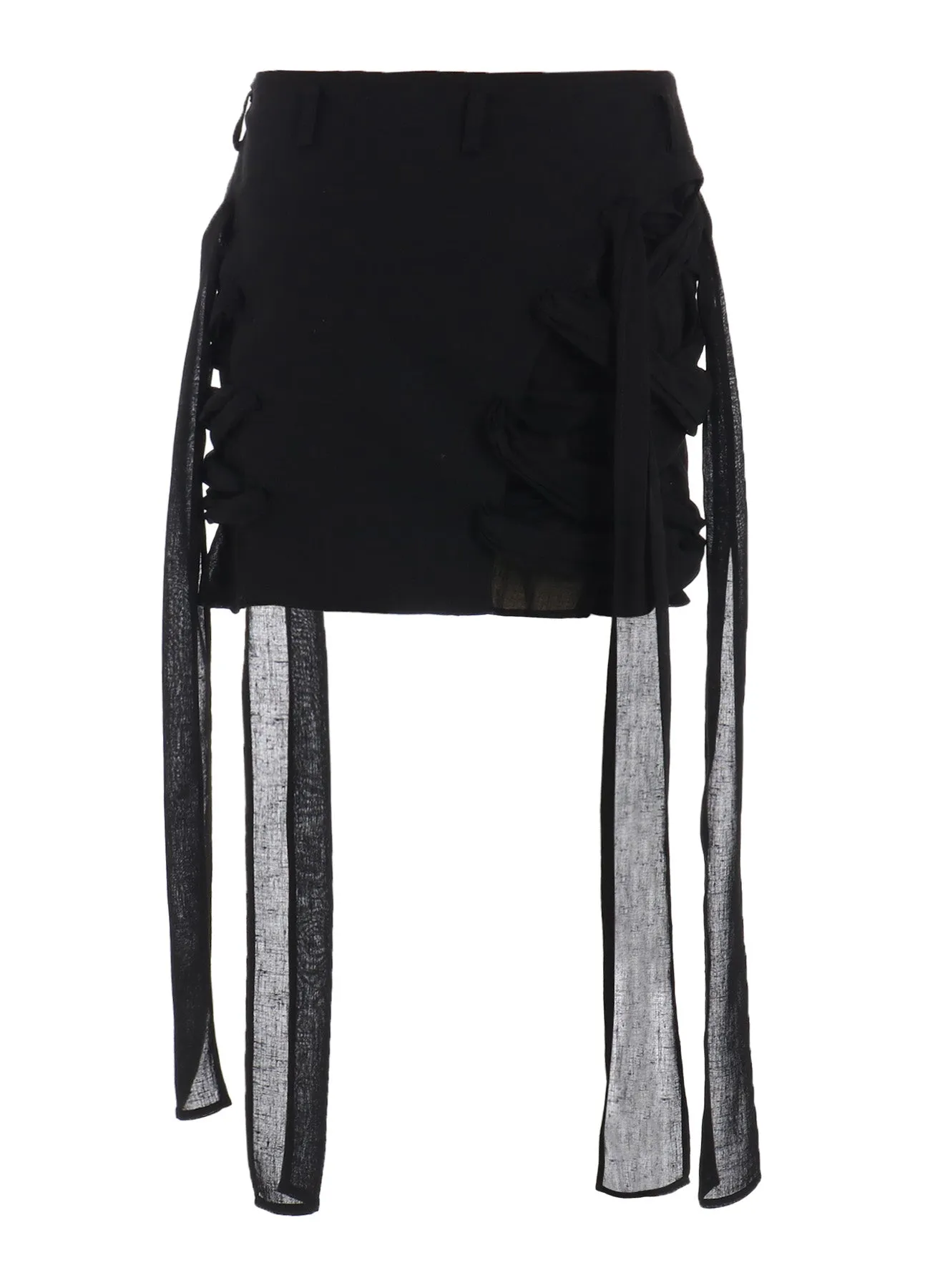 GAUZE RIBBON LACE-UP SHORT SKIRT sold by Yohji Yamamoto product image thumbnail 3