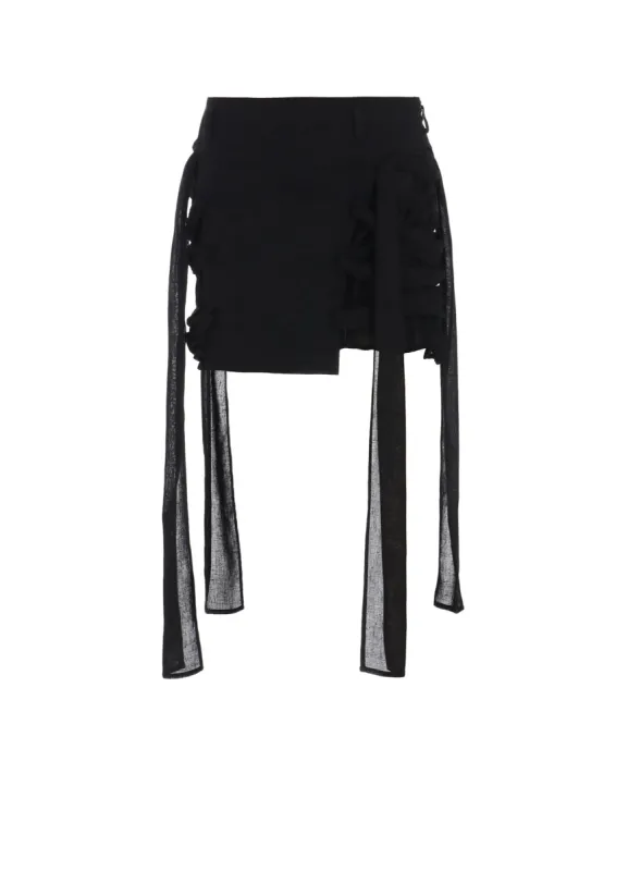 GAUZE RIBBON LACE-UP SHORT SKIRT sold by Yohji Yamamoto