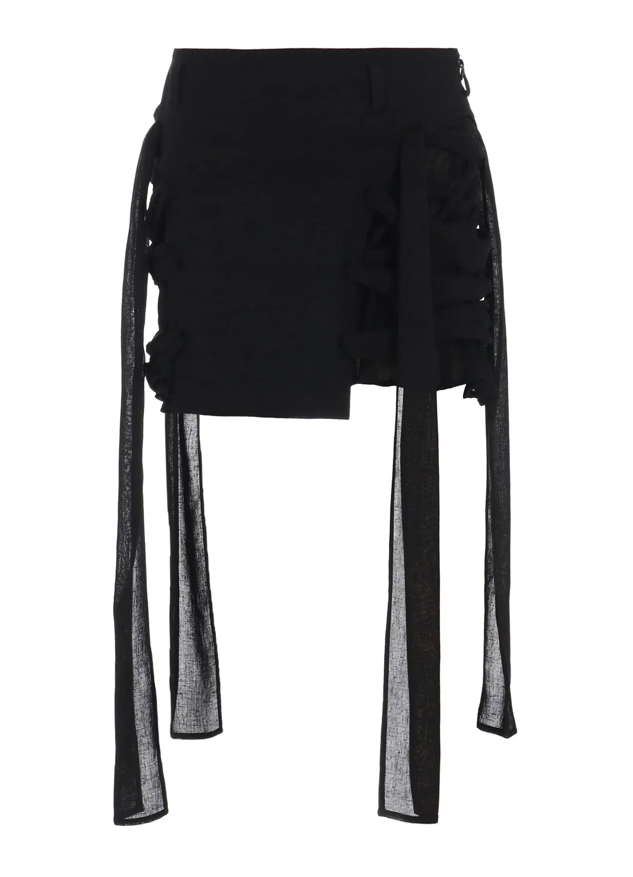 GAUZE RIBBON LACE-UP SHORT SKIRT sold by Yohji Yamamoto product image thumbnail 2