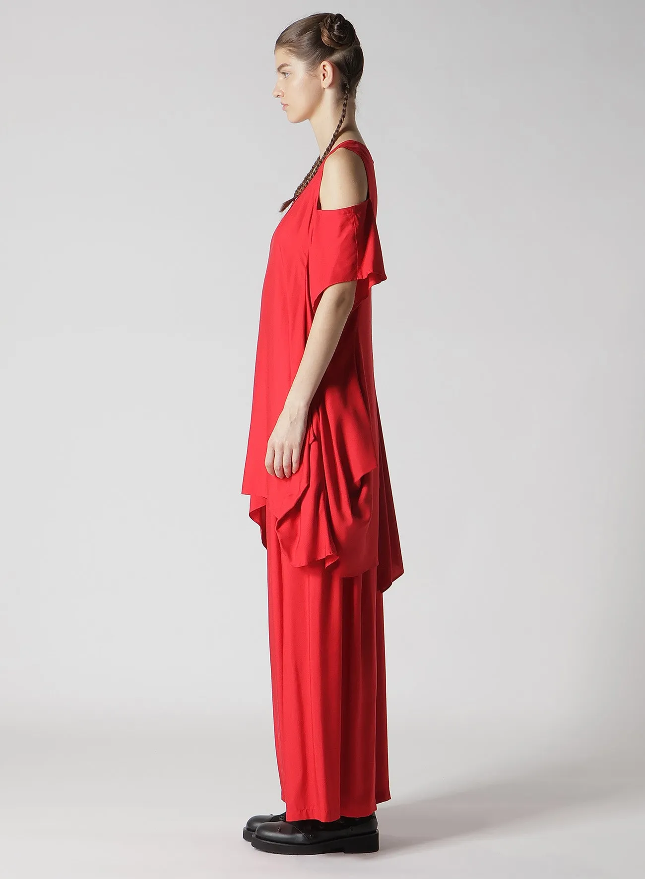 BACK SATIN CROSS OPEN SHOULDER BLOUSE sold by Yohji Yamamoto product image thumbnail 5