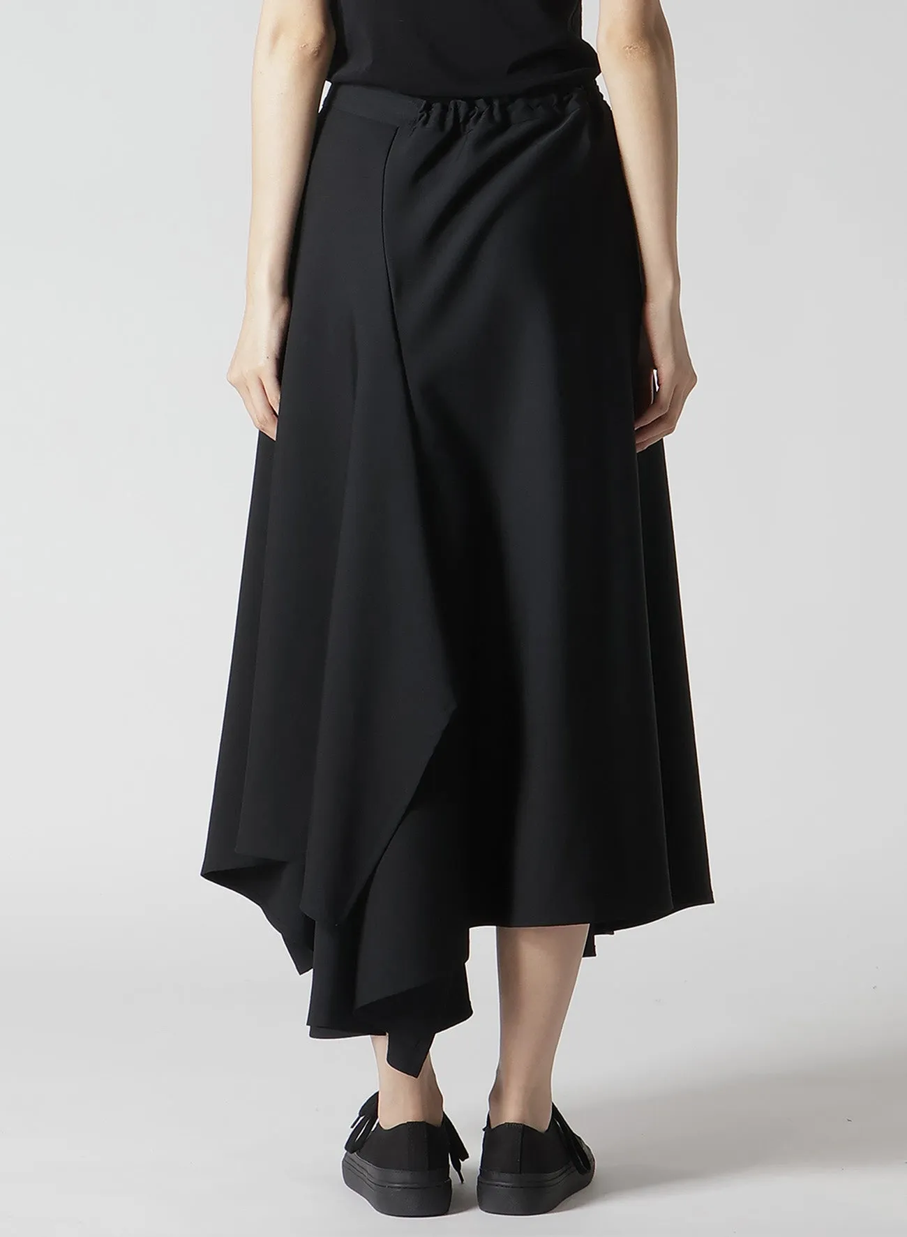 GABARDINE R GATHERED SKIRT sold by Yohji Yamamoto product image thumbnail 4