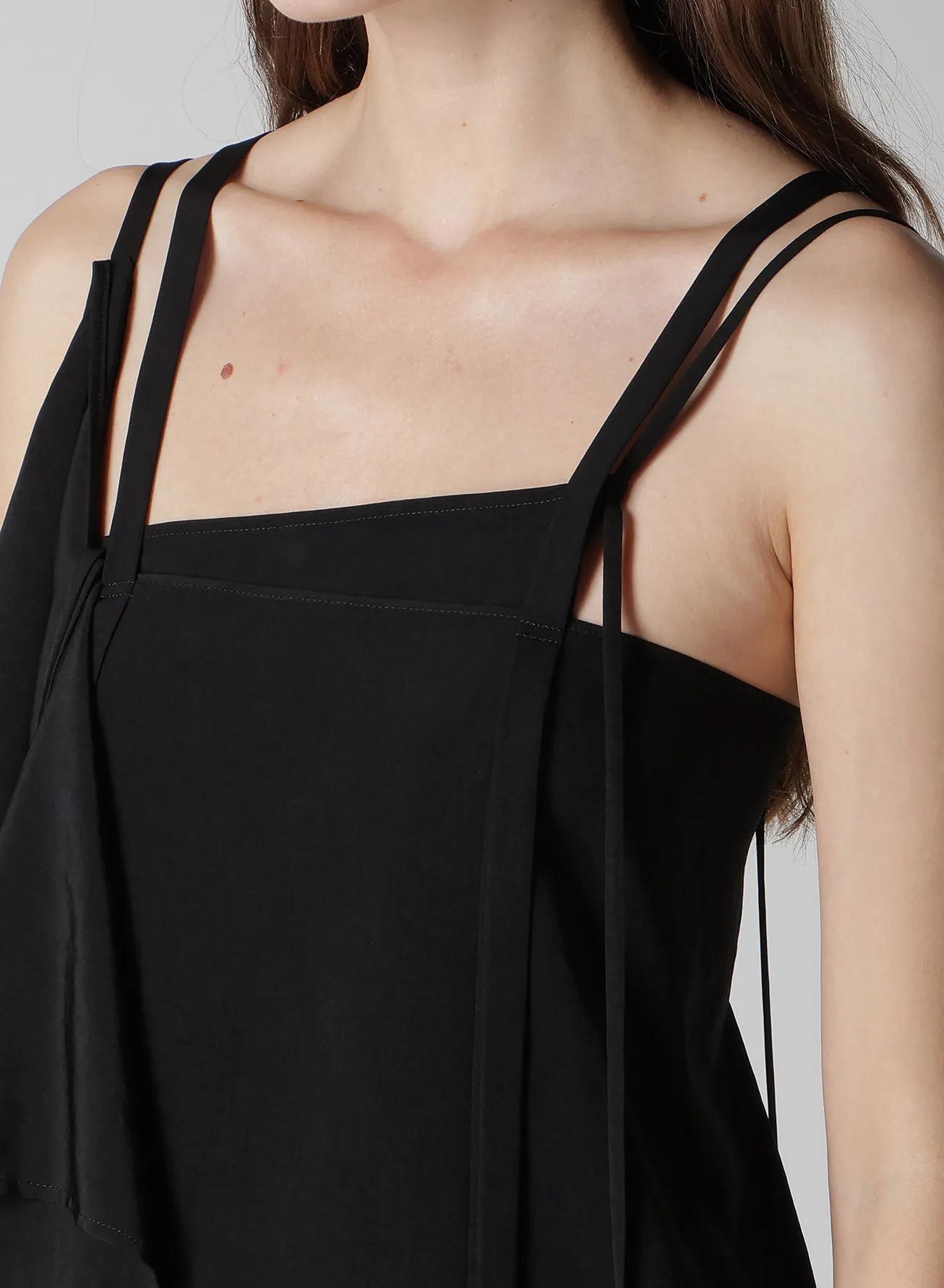 TA/PE CREPE DE CHINE R DRAPED STRING DRESS sold by Yohji Yamamoto product image thumbnail 3