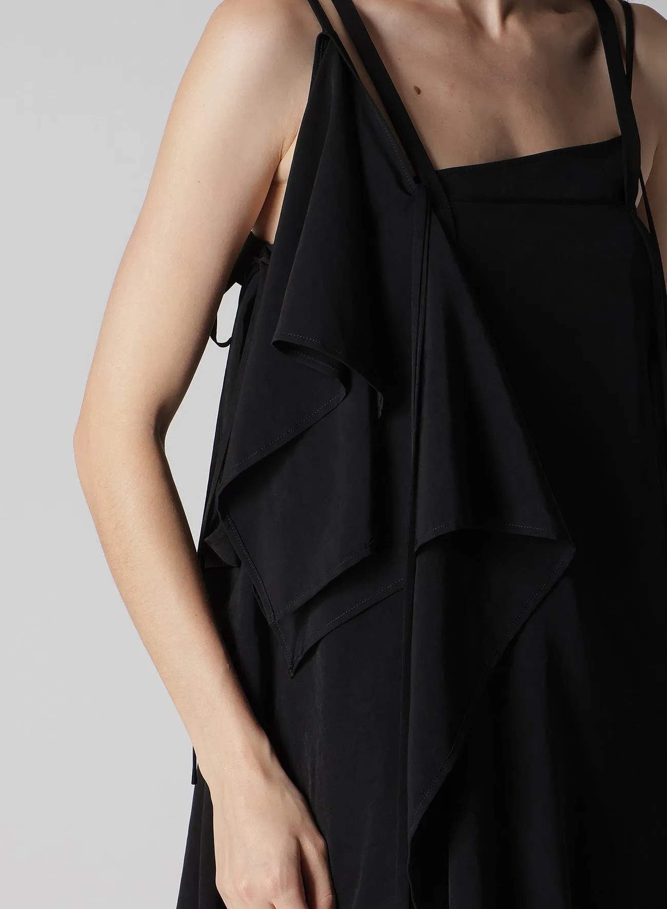 TA/PE CREPE DE CHINE R DRAPED STRING DRESS sold by Yohji Yamamoto product image thumbnail 5