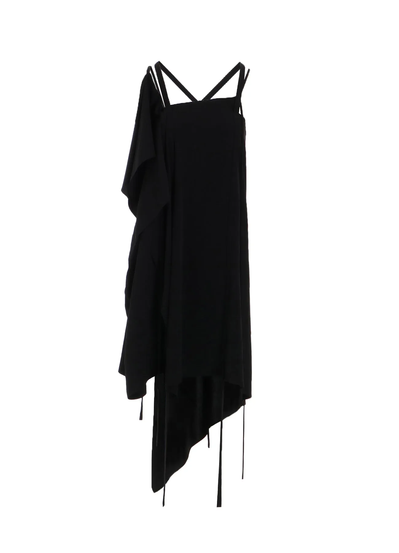TA/PE CREPE DE CHINE R DRAPED STRING DRESS sold by Yohji Yamamoto