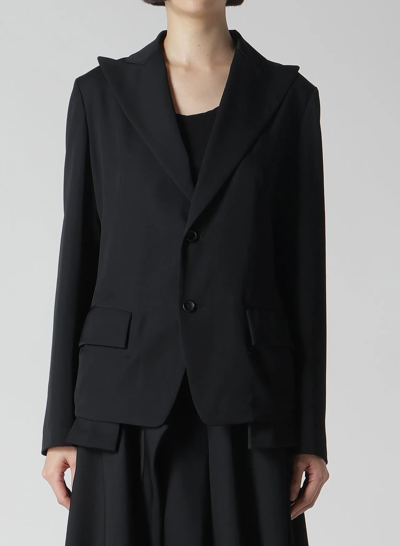 GABARDINE PLEATS DETAIL JACKET sold by Yohji Yamamoto product image thumbnail 2