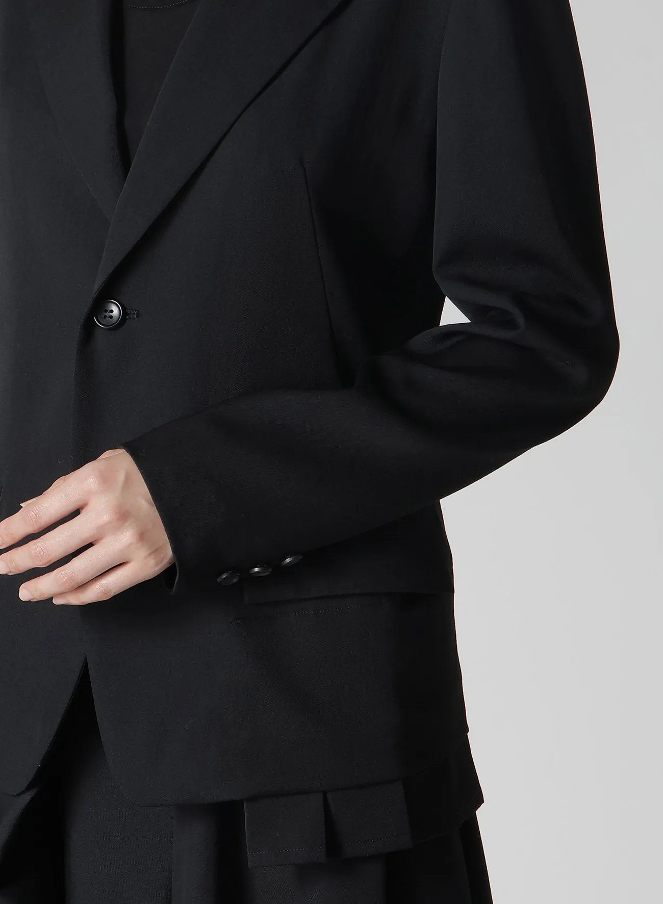GABARDINE PLEATS DETAIL JACKET sold by Yohji Yamamoto product image thumbnail 4