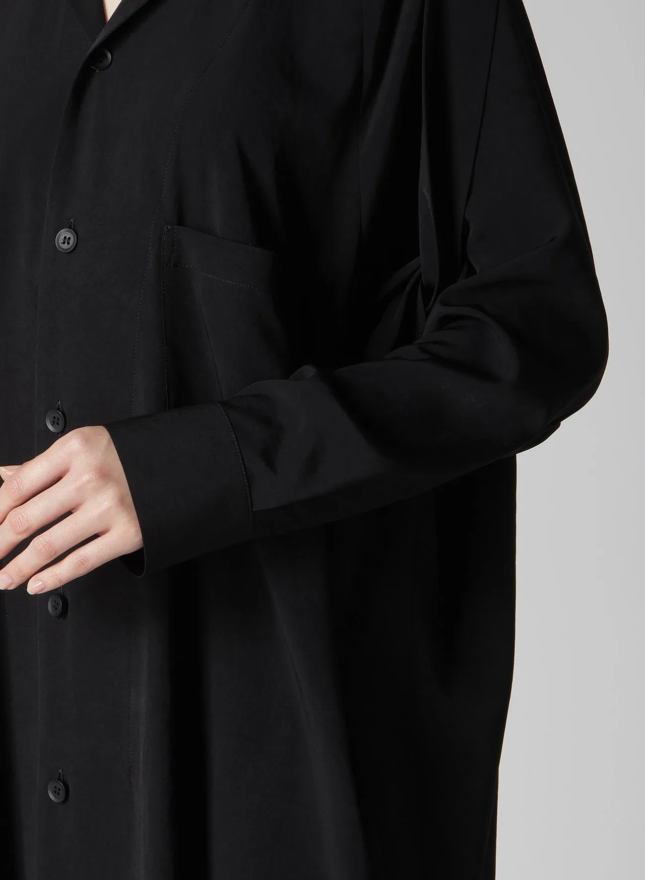 TA/PE CREPE DE CHINE HOODED DRESS sold by Yohji Yamamoto product image thumbnail 4
