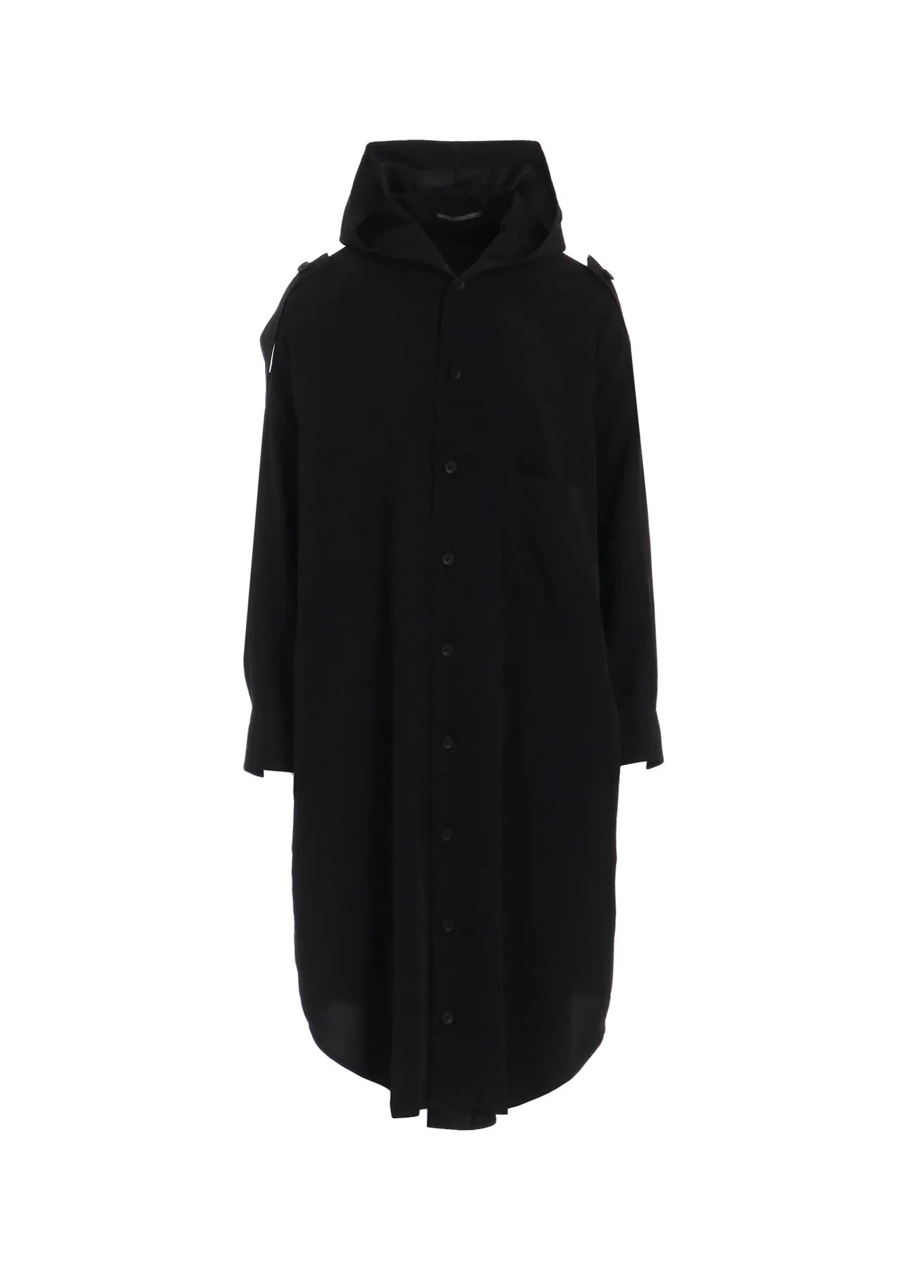 TA/PE CREPE DE CHINE HOODED DRESS sold by Yohji Yamamoto