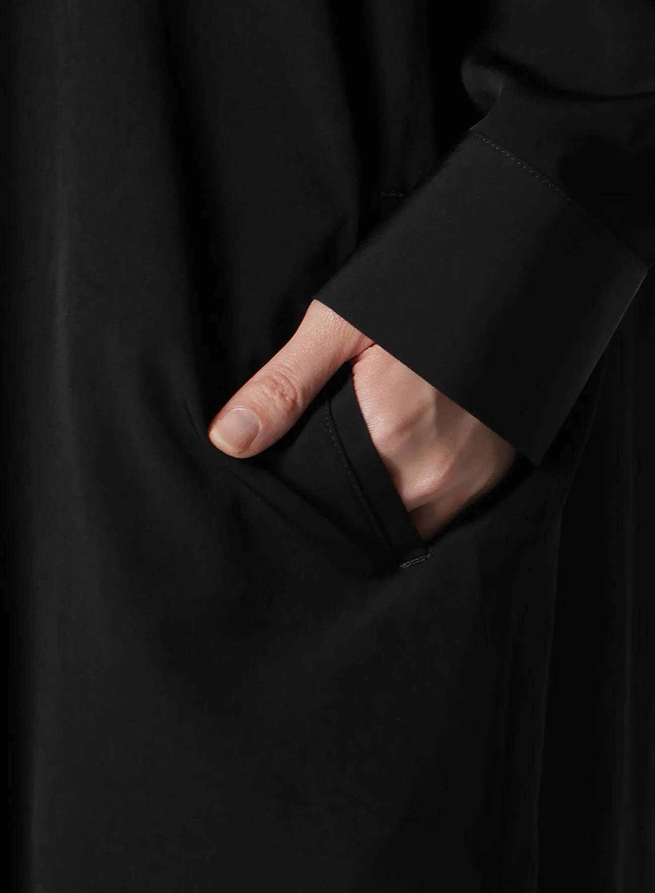 TA/PE CREPE DE CHINE HOODED DRESS sold by Yohji Yamamoto product image thumbnail 5
