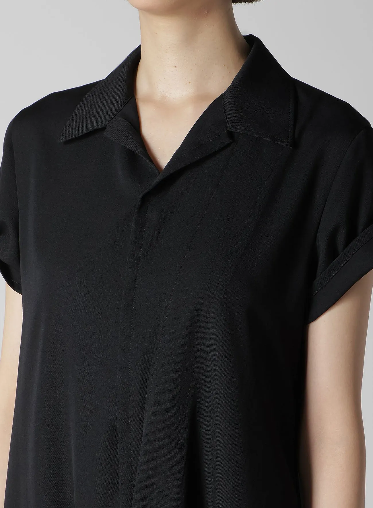 GABARDINE R DRAPED SHIRT DRESS sold by Yohji Yamamoto product image thumbnail 3