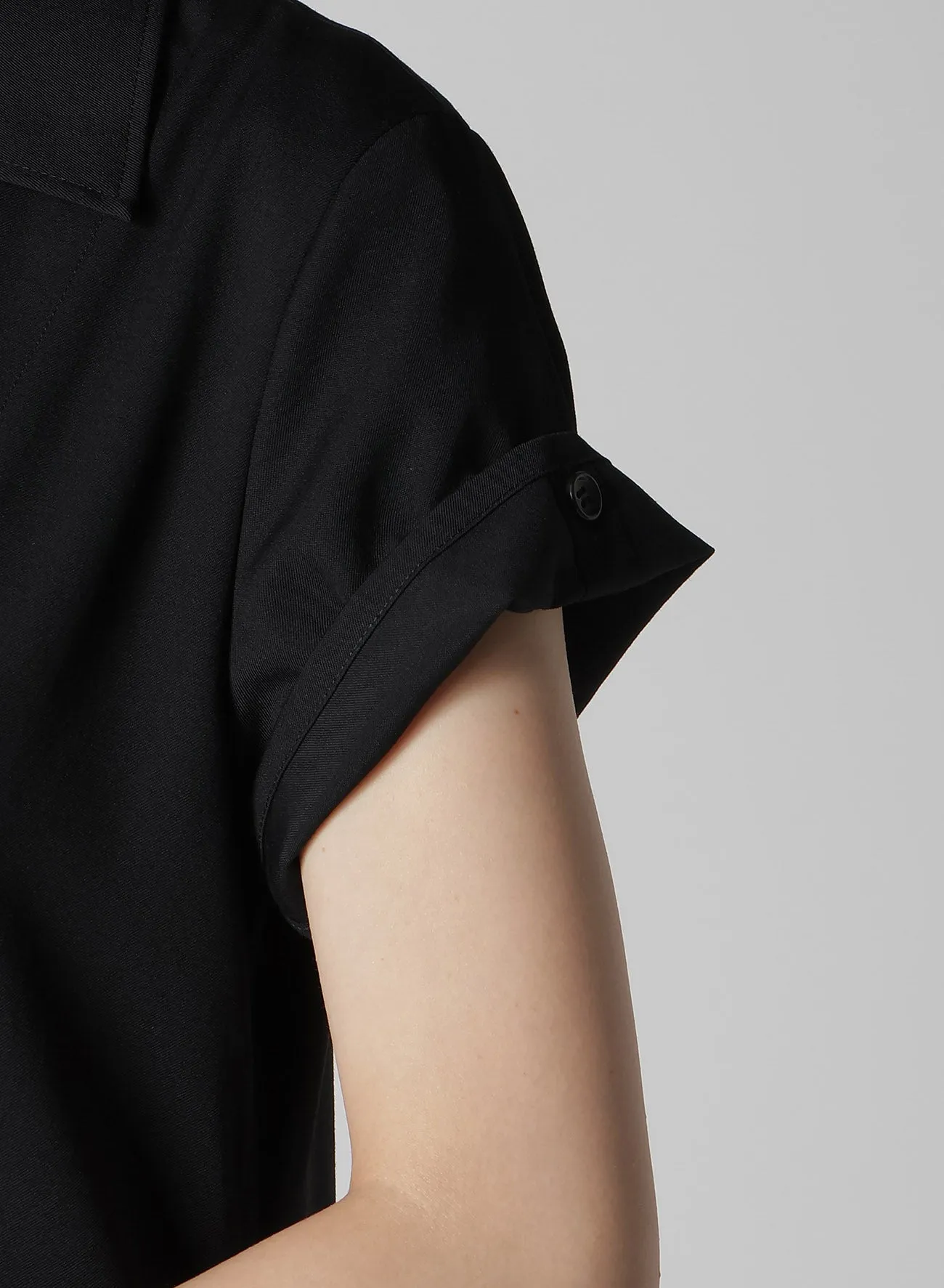 GABARDINE R DRAPED SHIRT DRESS sold by Yohji Yamamoto product image thumbnail 4