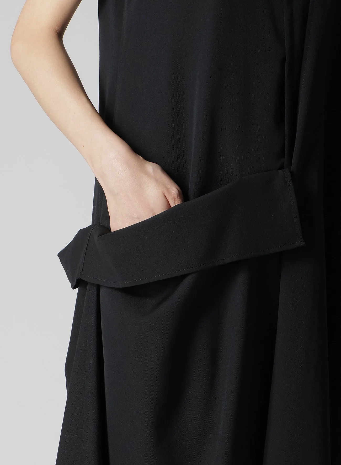 GABARDINE R DRAPED SHIRT DRESS sold by Yohji Yamamoto product image thumbnail 5