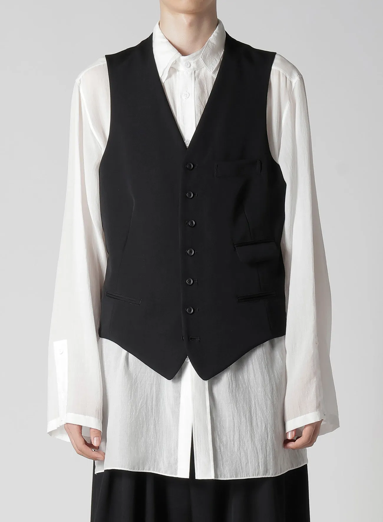WOOL GABARDINE 7 BUTTONS VEST sold by Yohji Yamamoto product image thumbnail 2
