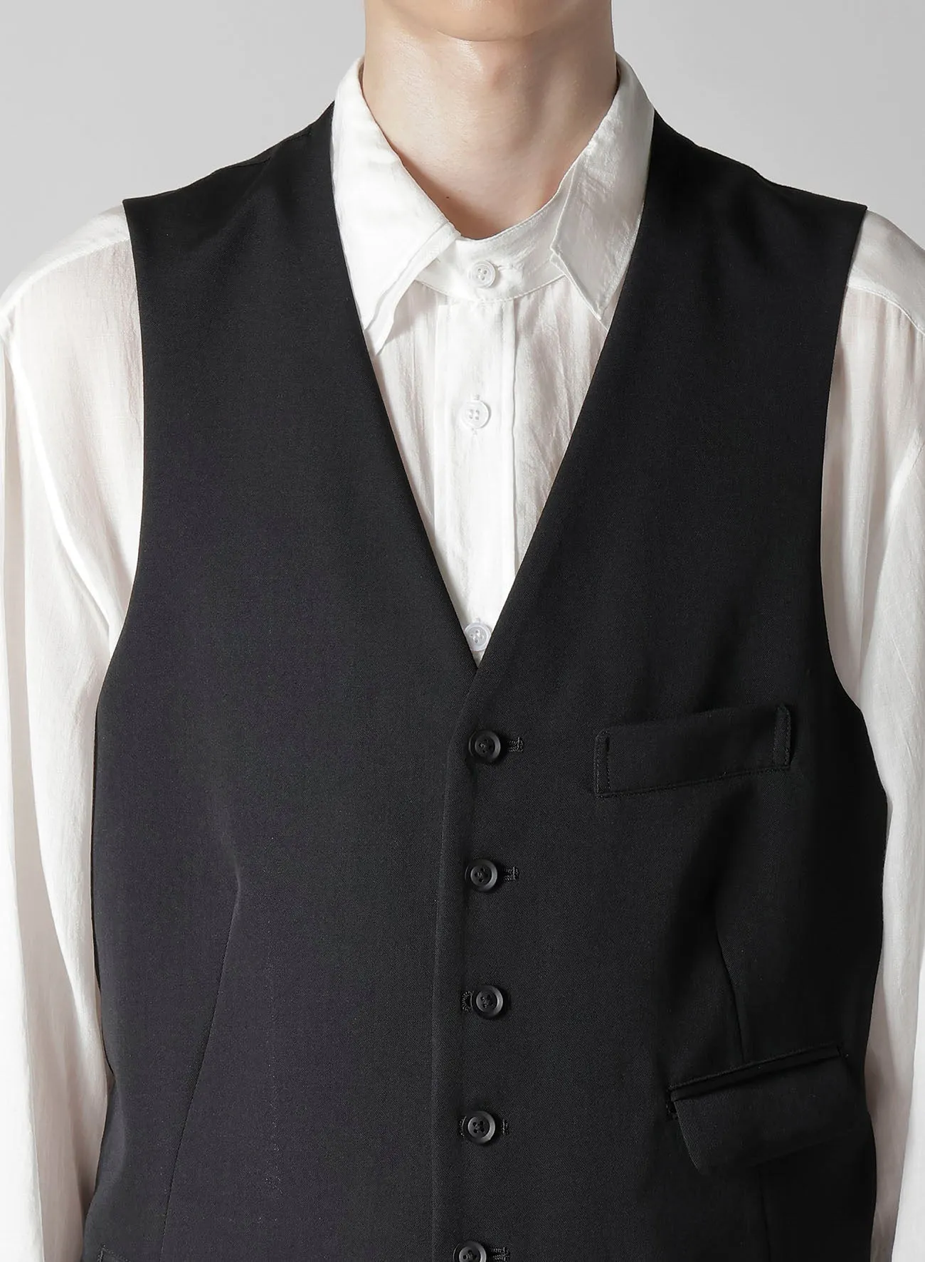 WOOL GABARDINE 7 BUTTONS VEST sold by Yohji Yamamoto product image thumbnail 3