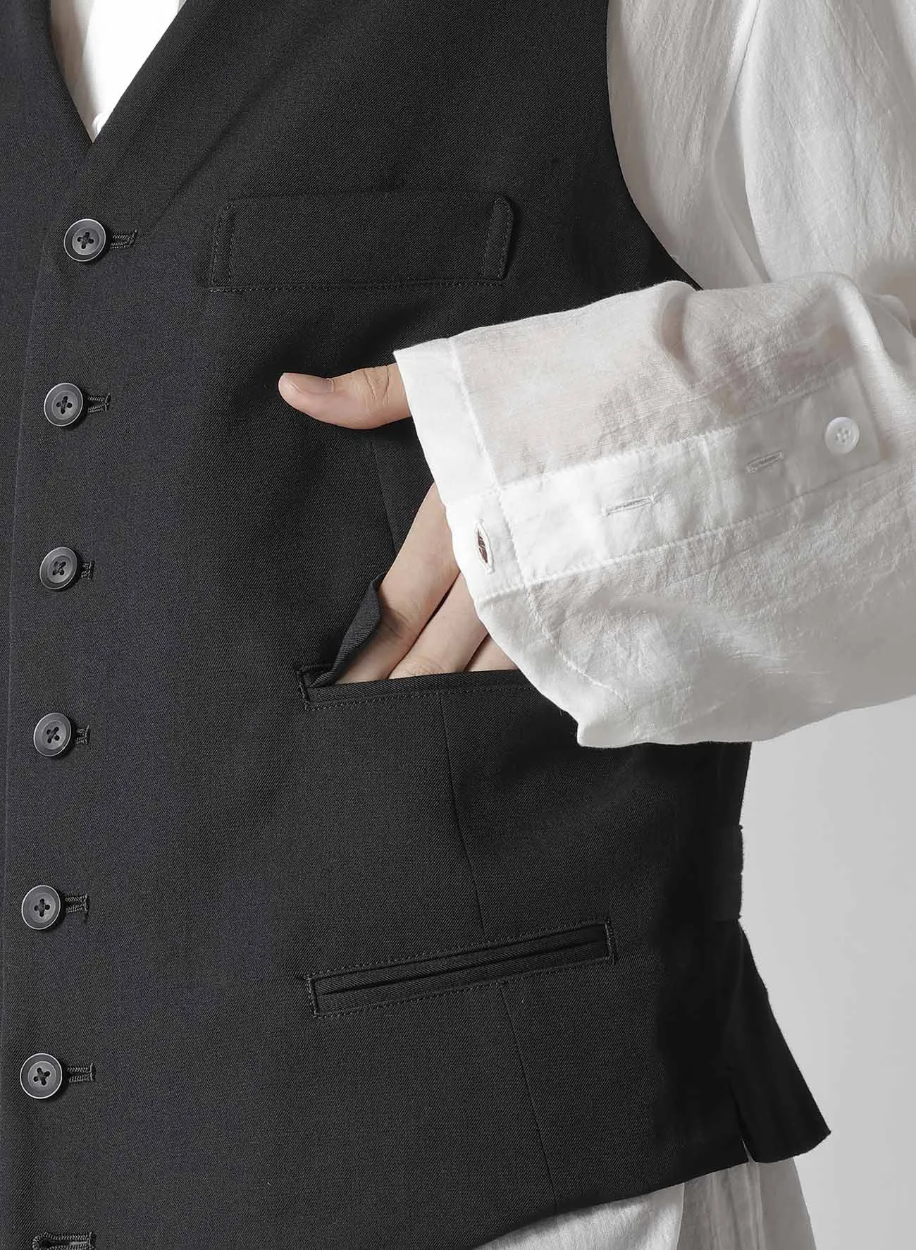 WOOL GABARDINE 7 BUTTONS VEST sold by Yohji Yamamoto product image thumbnail 4