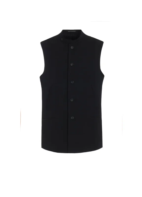 WOOL GABARDINE STAND COLLAR VEST made by Yohji Yamamoto