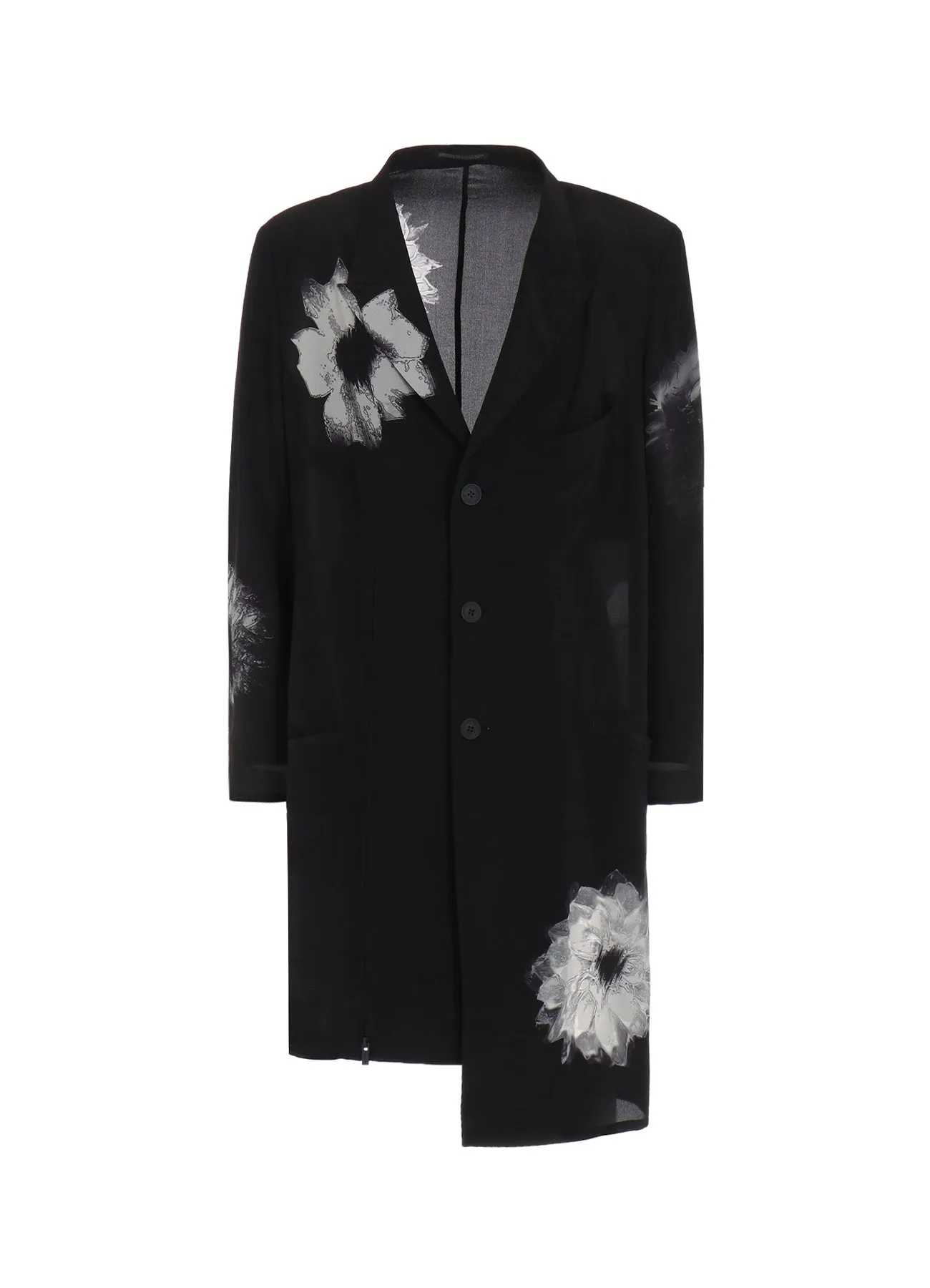 WHITE FLOWER PRINT SLIT JACKET sold by Yohji Yamamoto