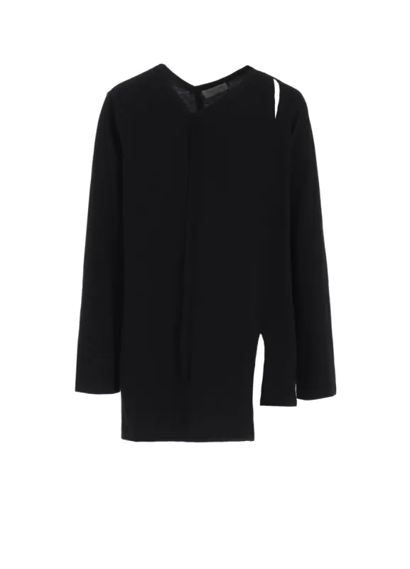 SINGLE JERSEY BINDER V NECK LONG SLEEVE sold by Yohji Yamamoto