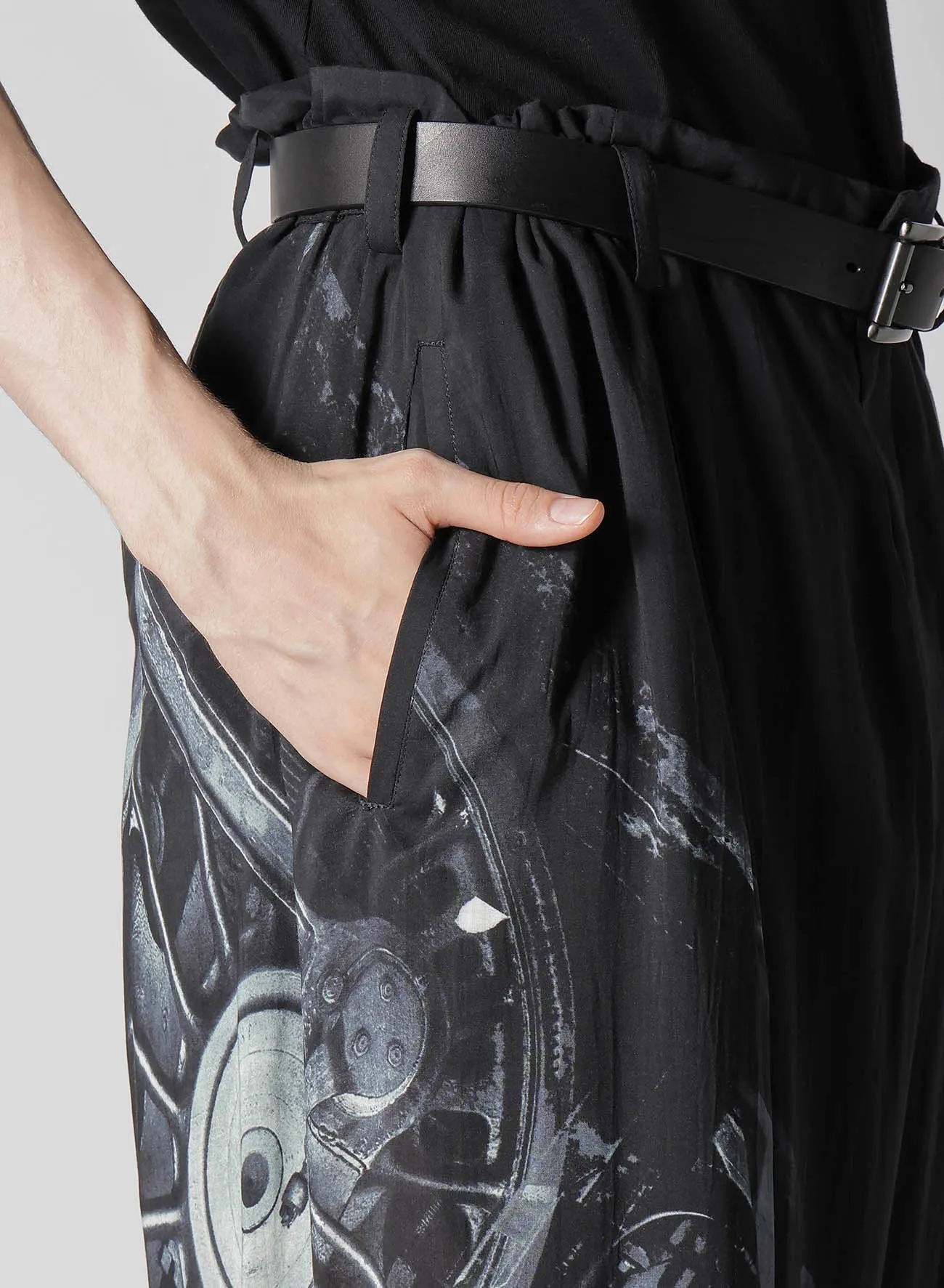 WHEEL PRINT PANTS sold by Yohji Yamamoto product image thumbnail 4