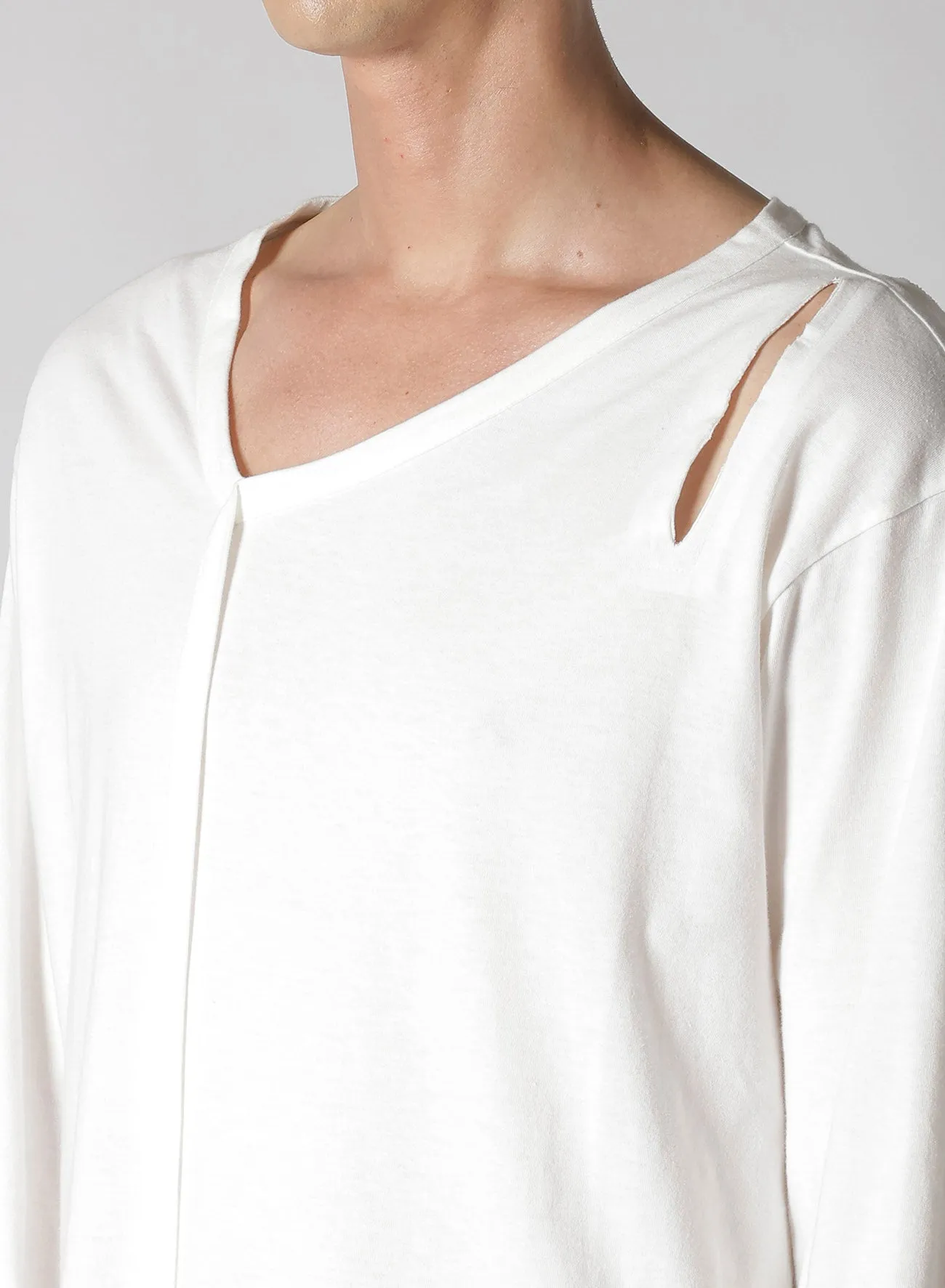 SINGLE JERSEY BINDER V NECK LONG SLEEVE sold by Yohji Yamamoto product image thumbnail 3