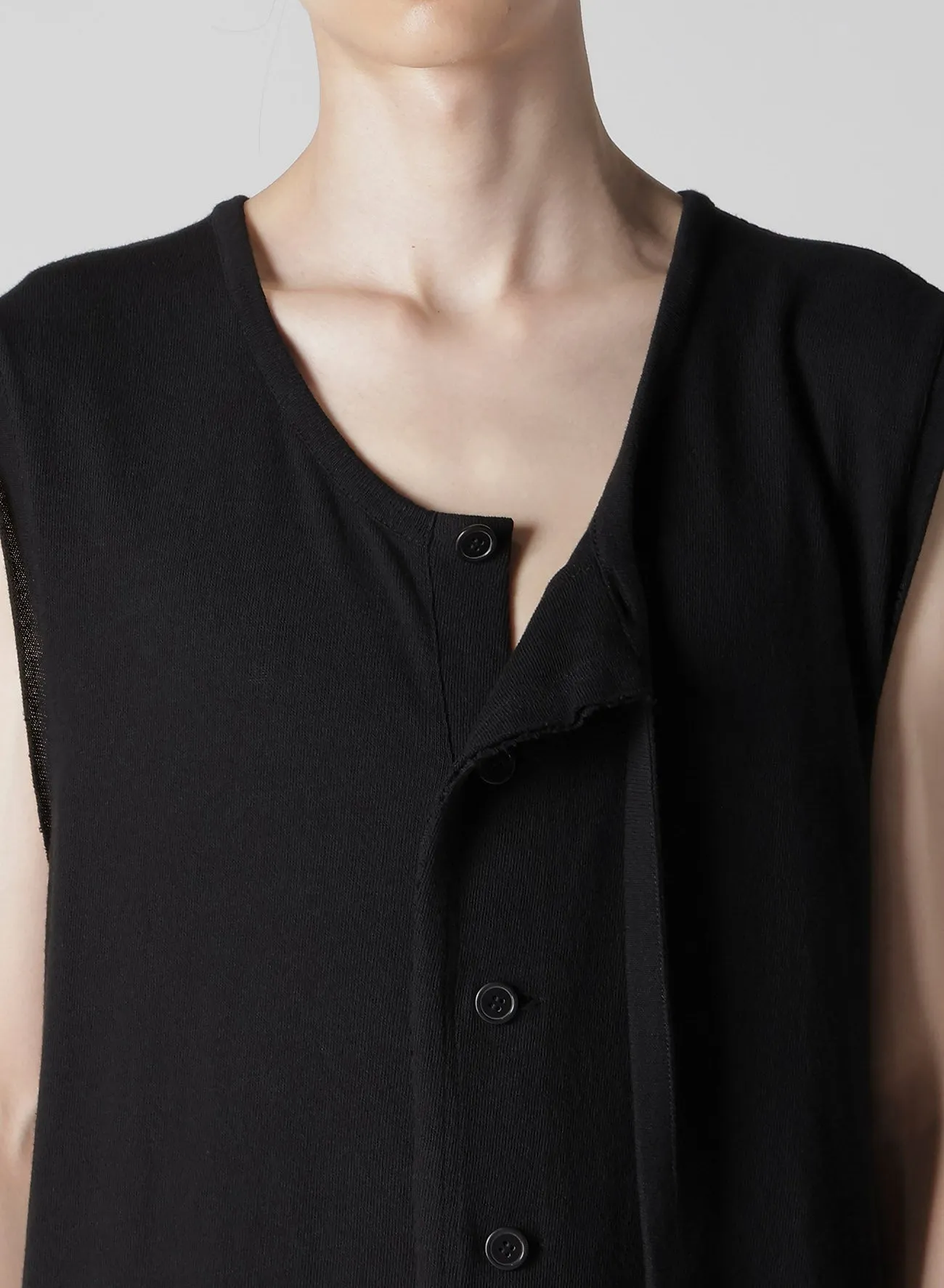 10/-BD GAUZE SINGLE JERSEY SLEEVELESS LONG CARDIGAN sold by Yohji Yamamoto product image thumbnail 3