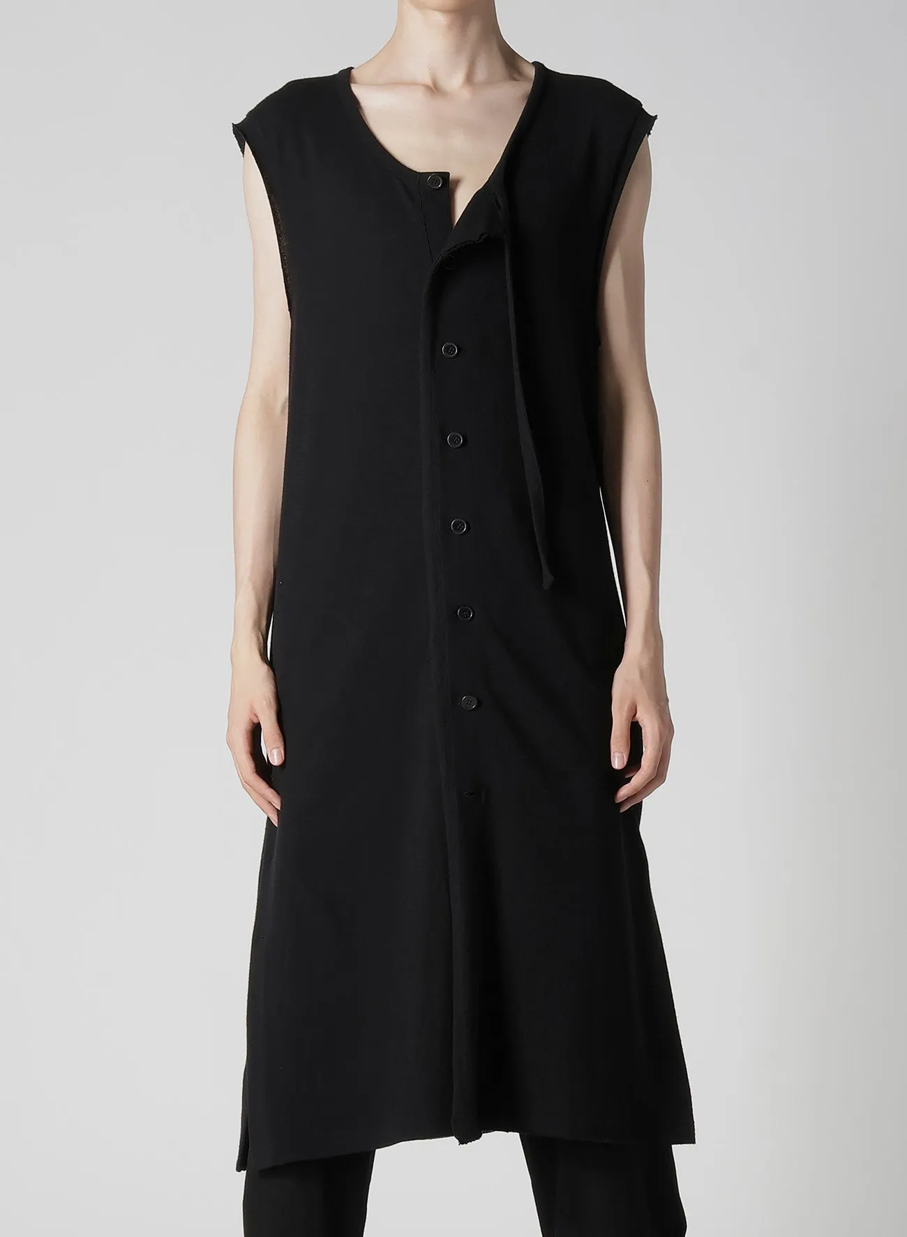 10/-BD GAUZE SINGLE JERSEY SLEEVELESS LONG CARDIGAN sold by Yohji Yamamoto product image thumbnail 2