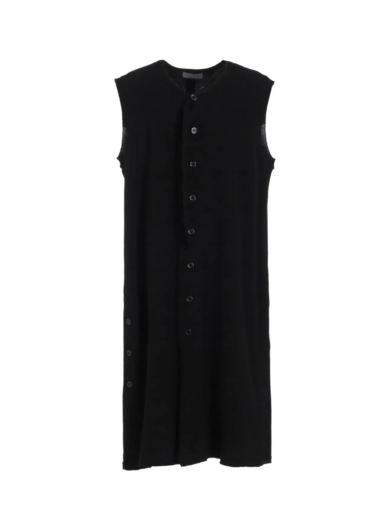 10/-BD GAUZE SINGLE JERSEY SLEEVELESS LONG CARDIGAN sold by Yohji Yamamoto