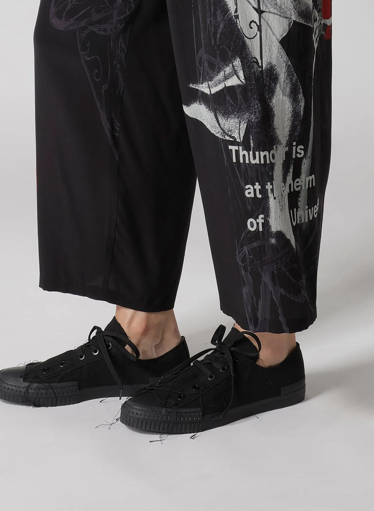 UNIVERSE MESSAGE PRINT PANTS sold by Yohji Yamamoto product image thumbnail 5