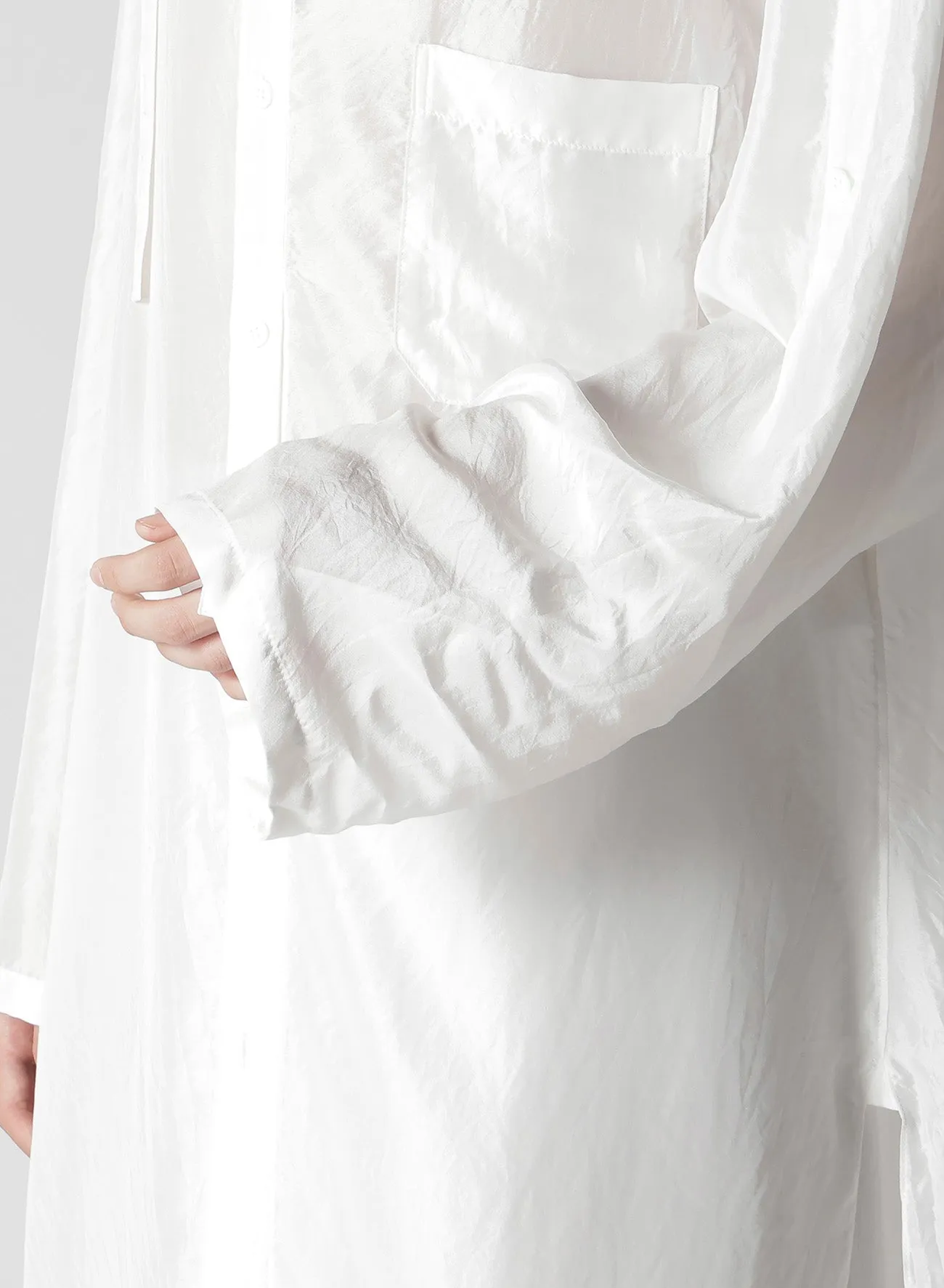 10M SILK ASYMMETRY COLLAR SHIRT sold by Yohji Yamamoto product image thumbnail 4