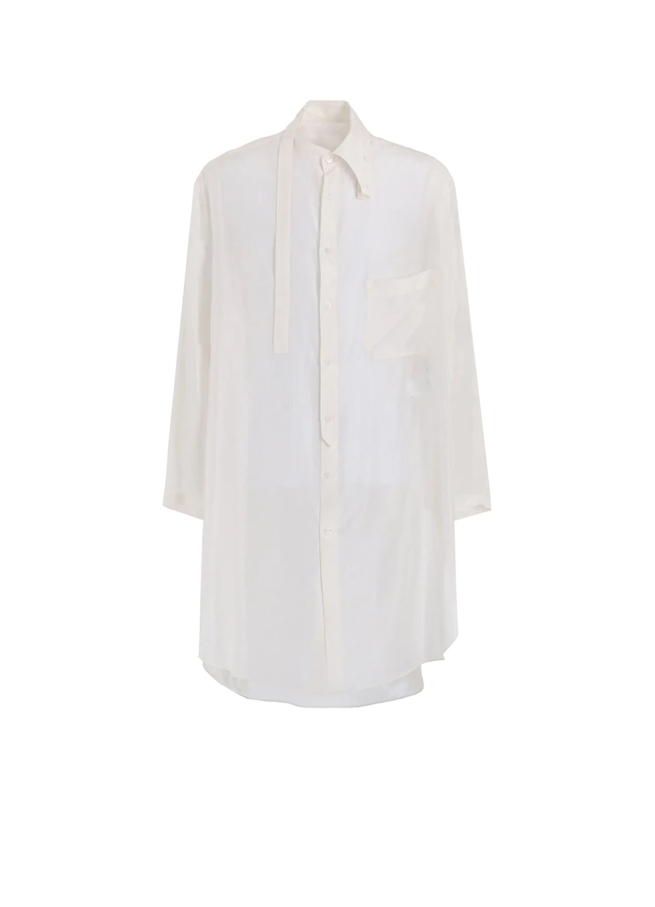 10M SILK ASYMMETRY COLLAR SHIRT sold by Yohji Yamamoto