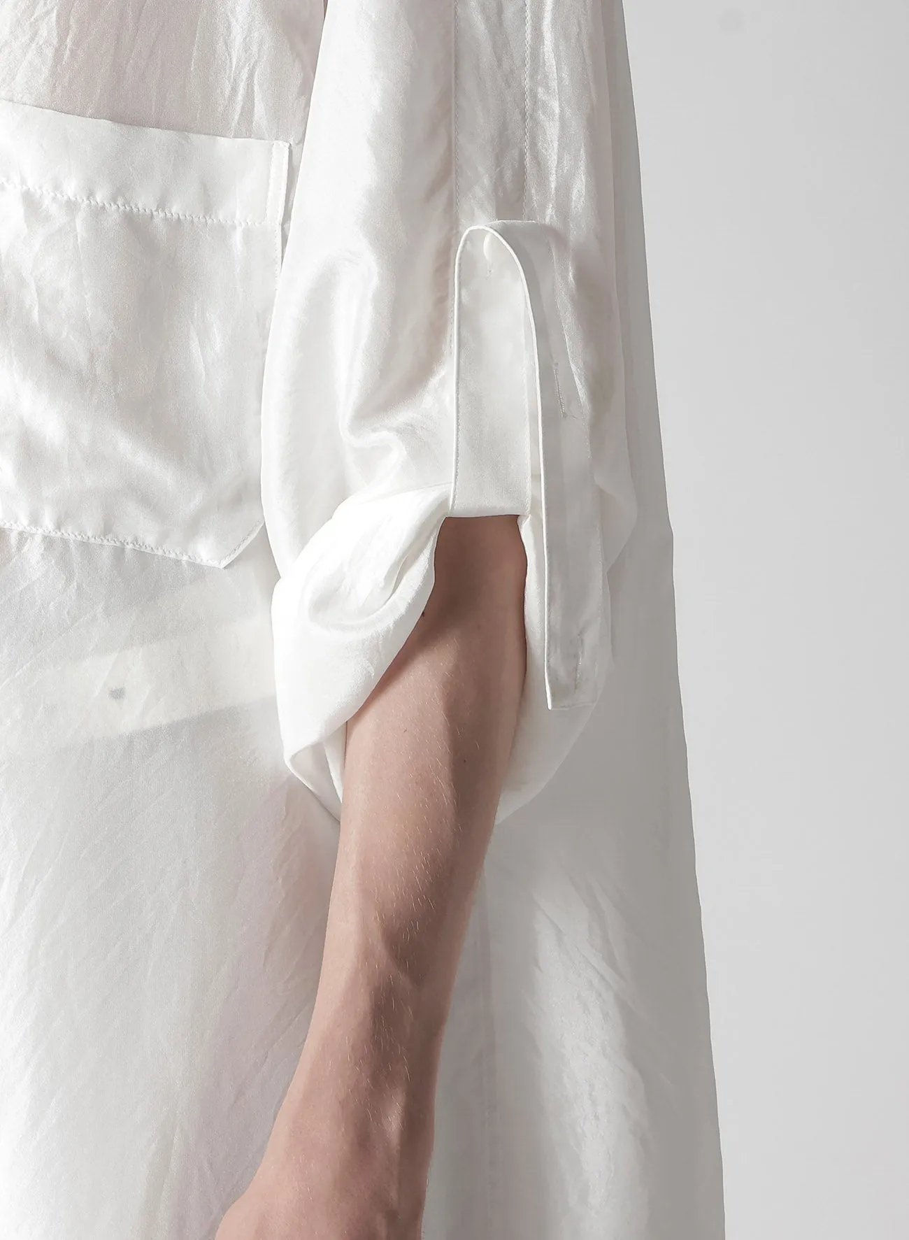 10M SILK ASYMMETRY COLLAR SHIRT sold by Yohji Yamamoto product image thumbnail 5
