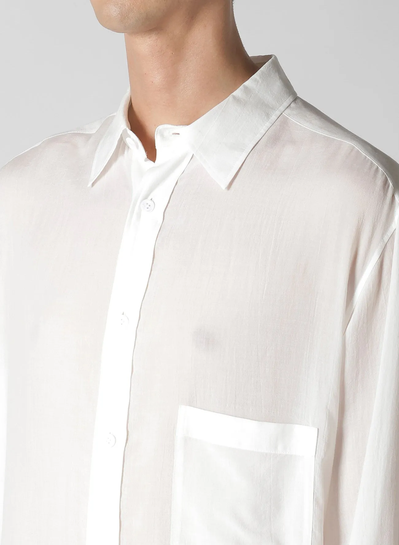 60 CELLULOSE LOAN BACK PANELED SLIT BLOUSE sold by Yohji Yamamoto product image thumbnail 5