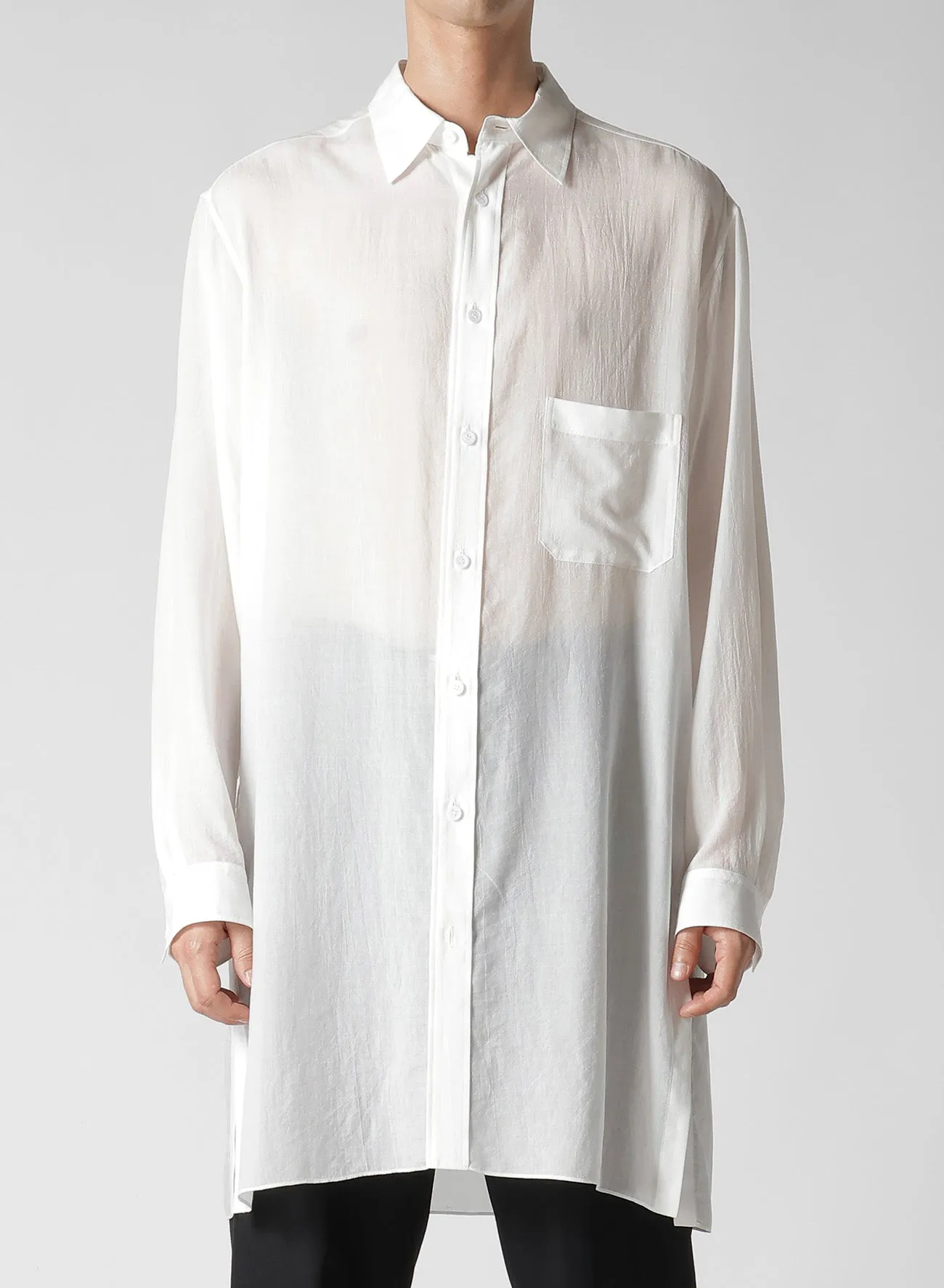 60 CELLULOSE LOAN BACK PANELED SLIT BLOUSE sold by Yohji Yamamoto product image thumbnail 2