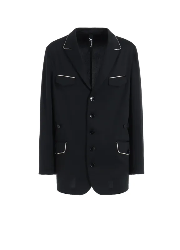 POLYESTER SMOOTH COLLAR PIPING JACKET sold by Yohji Yamamoto