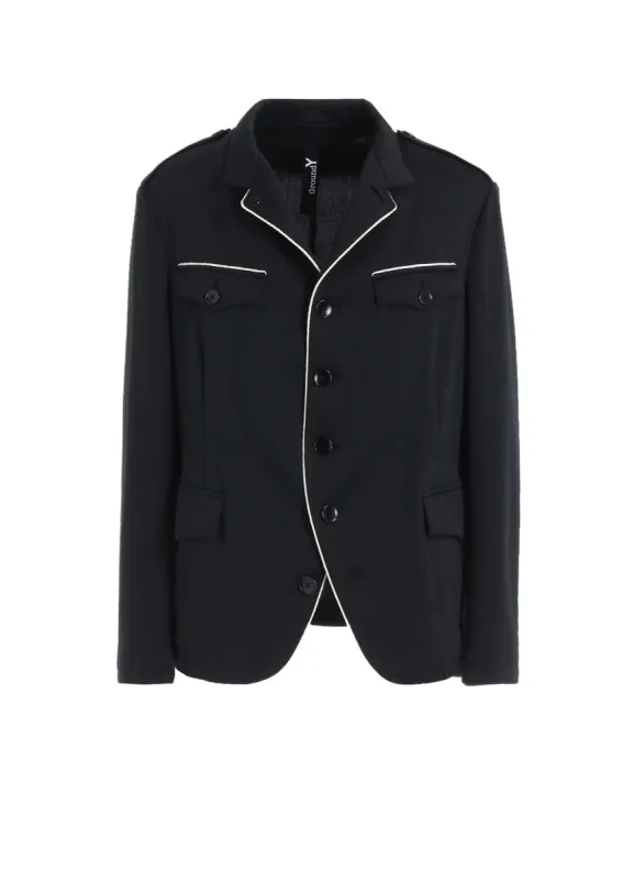 POLYESTER SMOOTH PIPING SHORT JACKET sold by Yohji Yamamoto