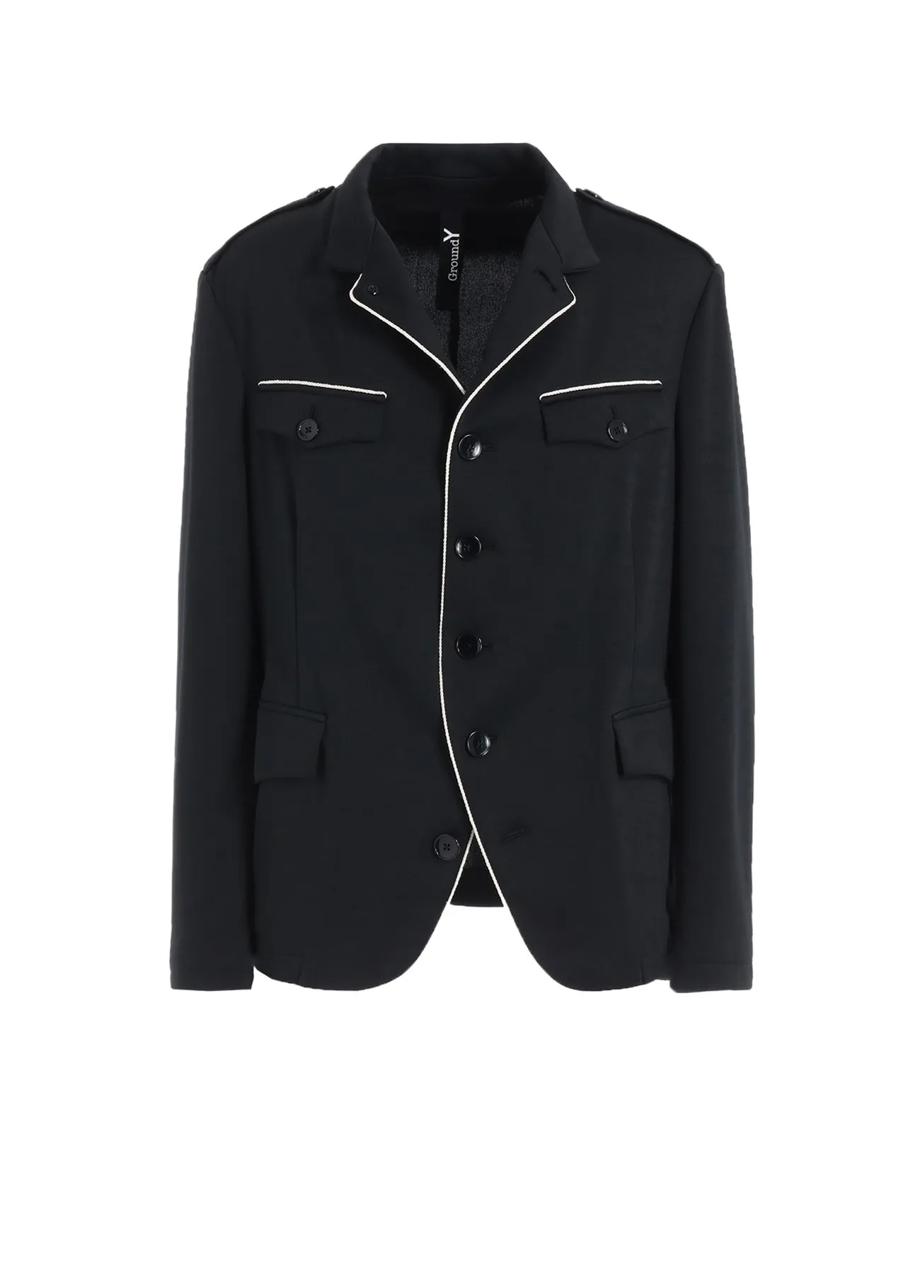 POLYESTER SMOOTH PIPING SHORT JACKET sold by Yohji Yamamoto