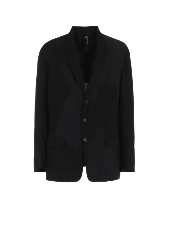 CUBISM PATCHWORK PRODUCT DYED SWITCHING OUTER POCKET JACKET sold by Yohji Yamamoto