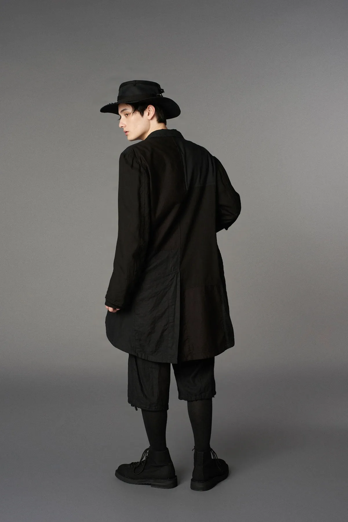 CUBISM PATCHWORK PRODUCT DYED SWITCHING FRONT HEM WIDE CUT JACKET sold by Yohji Yamamoto product image thumbnail 4