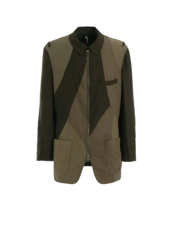 CUBISM PATCHWORK  PRODUCT DYED SWITCHING ZIP JACKET sold by Yohji Yamamoto