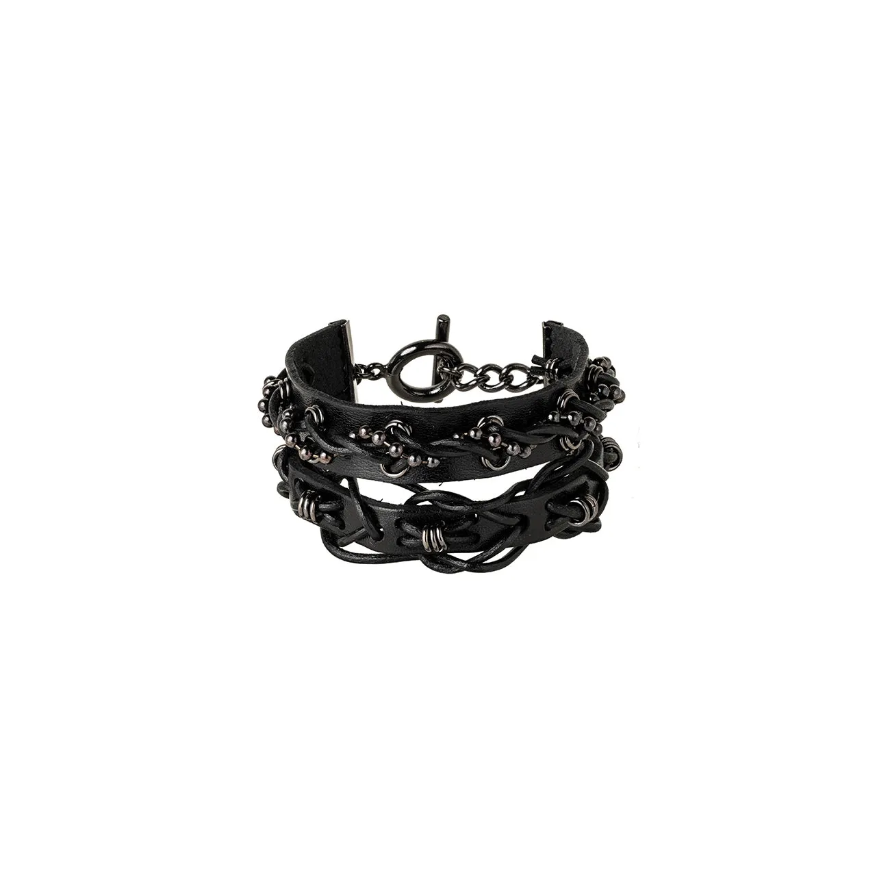 LEATHER BRASS BKNI BRAIDED BRACELET sold by Yohji Yamamoto product image thumbnail 2