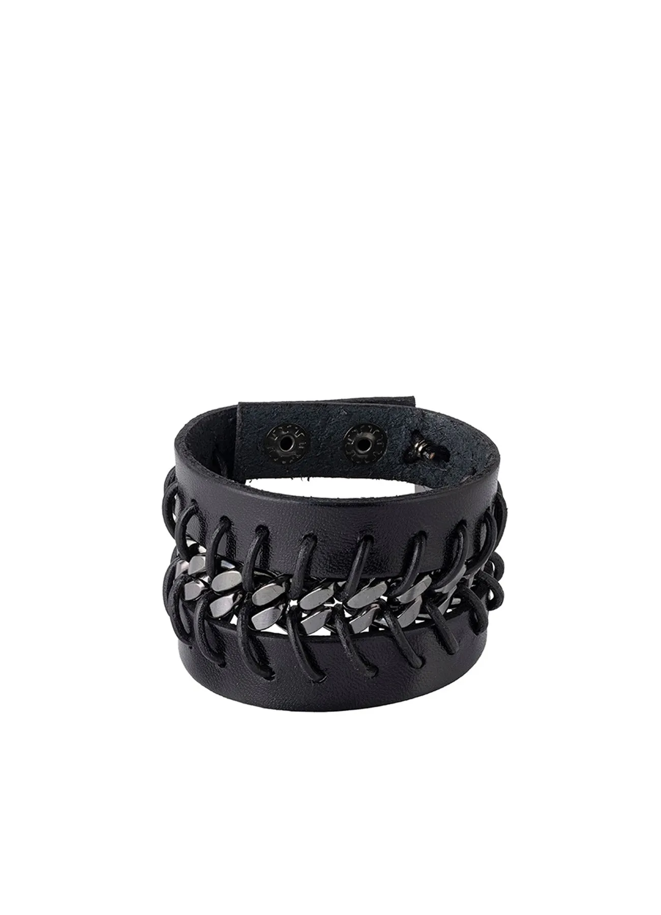 LEATHER BRASS BKNI RENEGADE BRACELET sold by Yohji Yamamoto