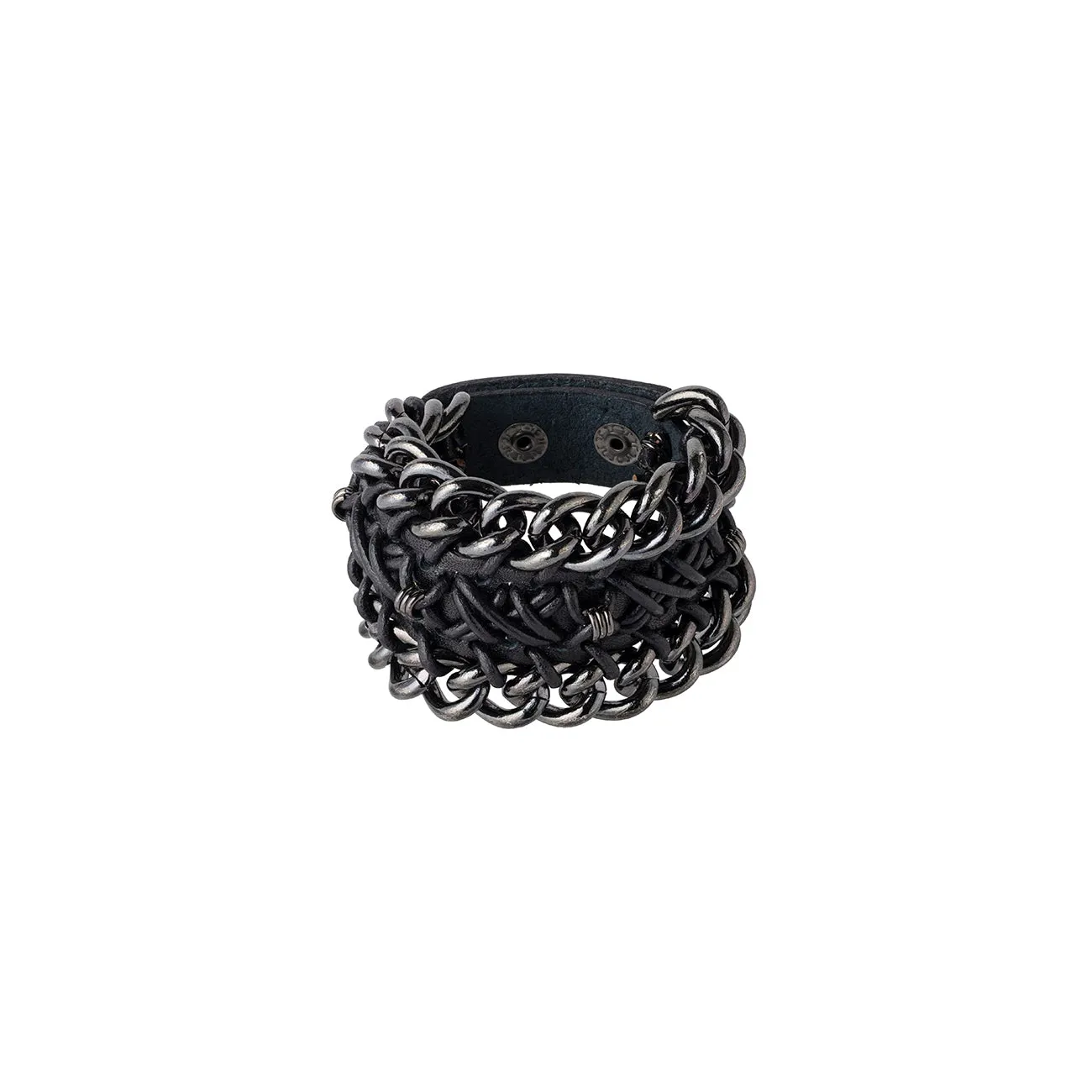 LEATHER BRASS BKNI ANARCHY BRACELET sold by Yohji Yamamoto product image thumbnail 2