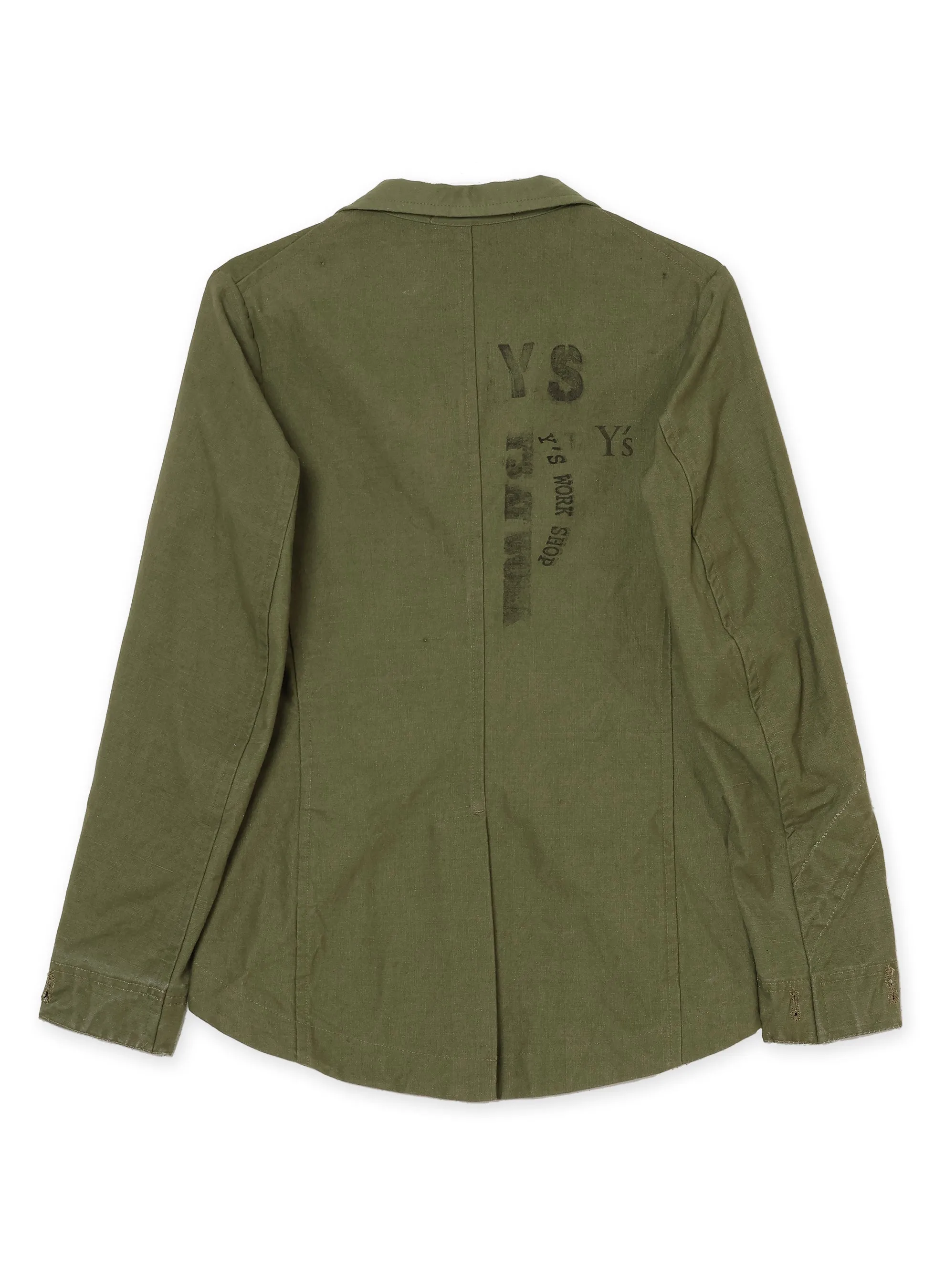 MILITARY TENT CLOTH SWALLOWTAIL TAILORED JACKET sold by Yohji Yamamoto product image thumbnail 3