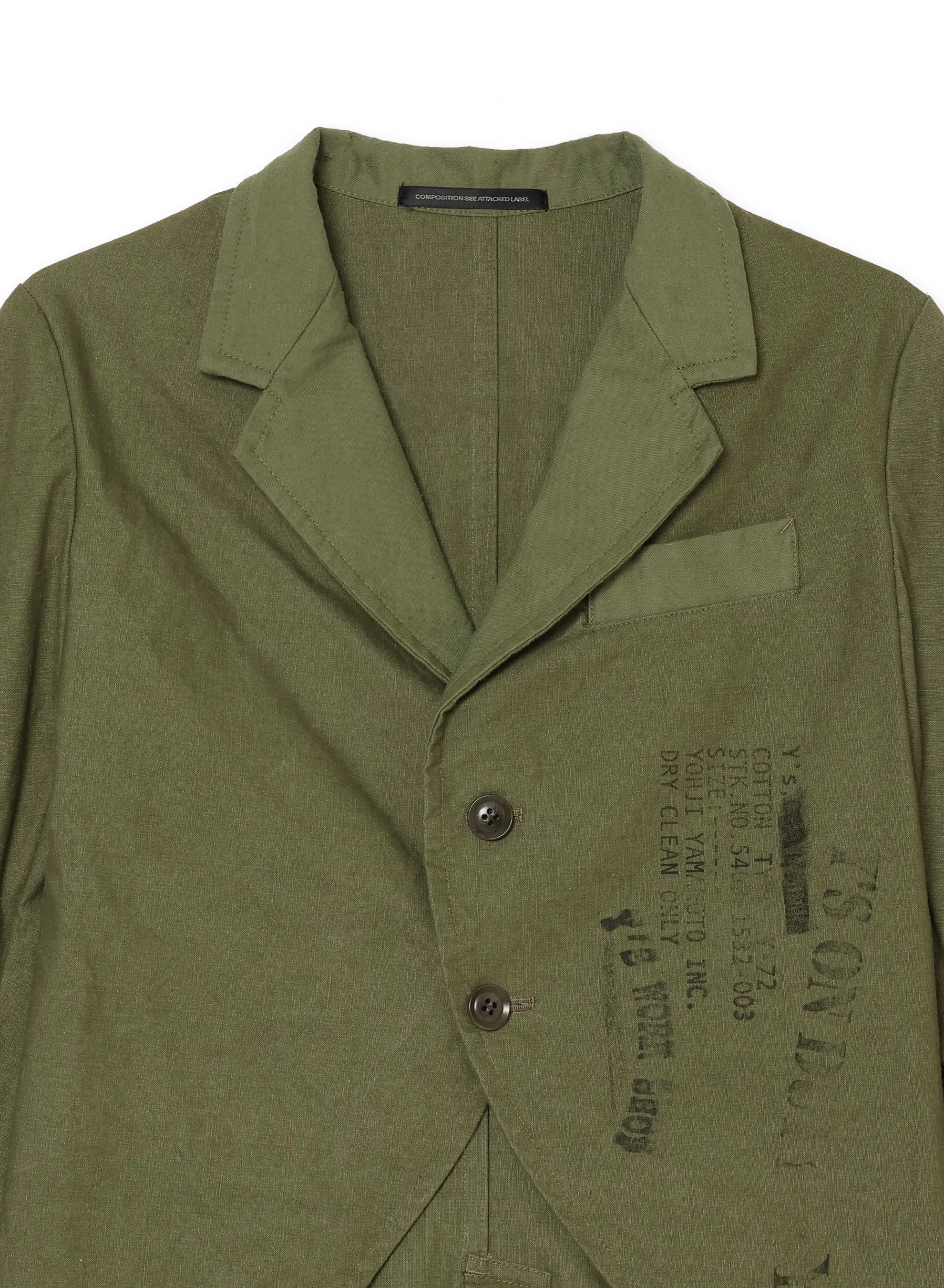 MILITARY TENT CLOTH SWALLOWTAIL TAILORED JACKET sold by Yohji Yamamoto product image thumbnail 4