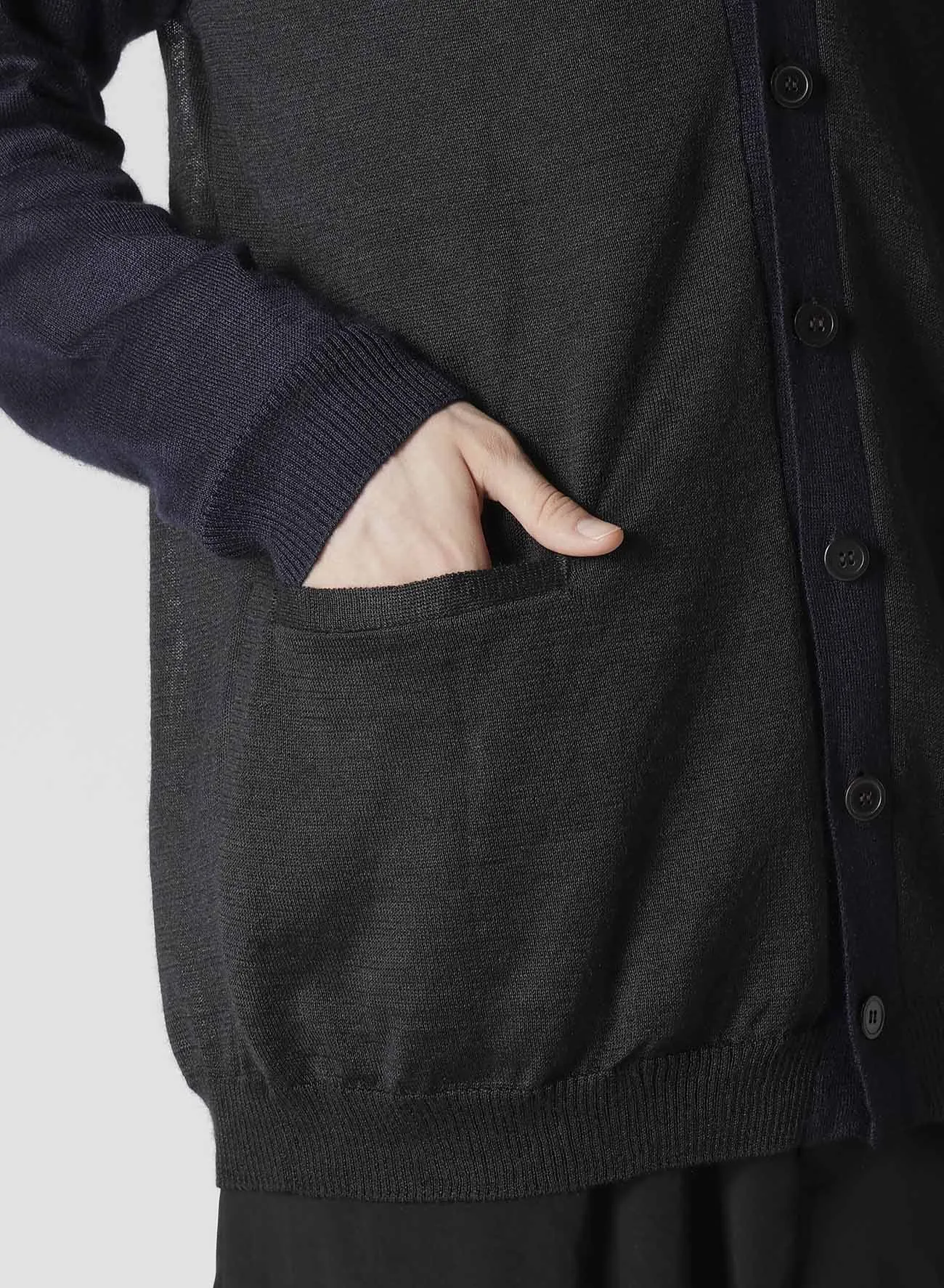 12G KNIT CARDIGAN WITH LOGO sold by Yohji Yamamoto product image thumbnail 5